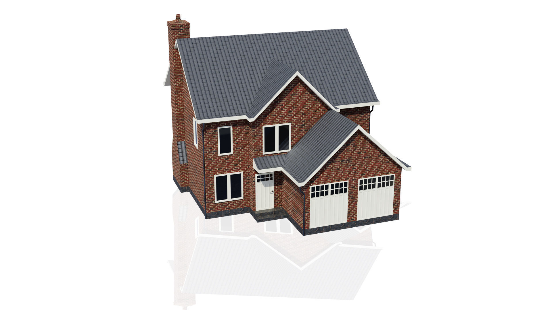 British House Design 003 Low-poly 3D model_3