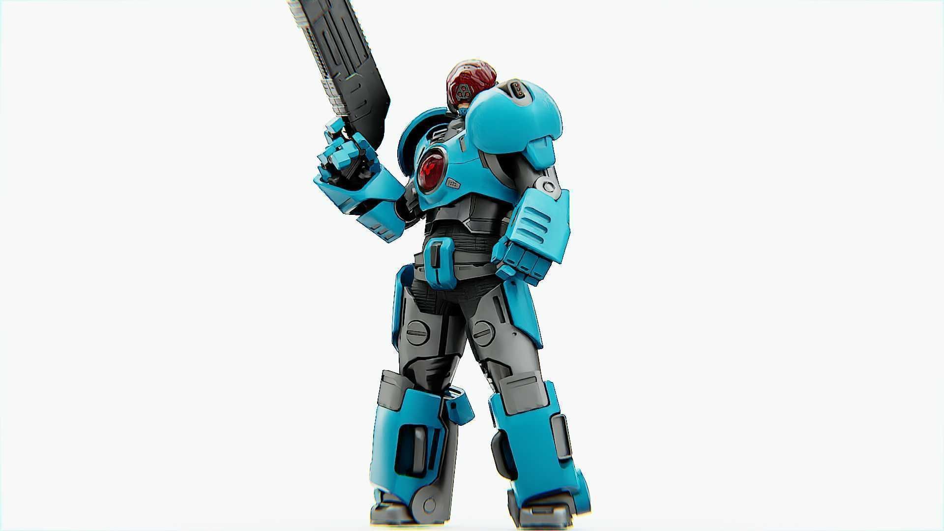 CYBER COP X-3000 RIGGED 3D model_10