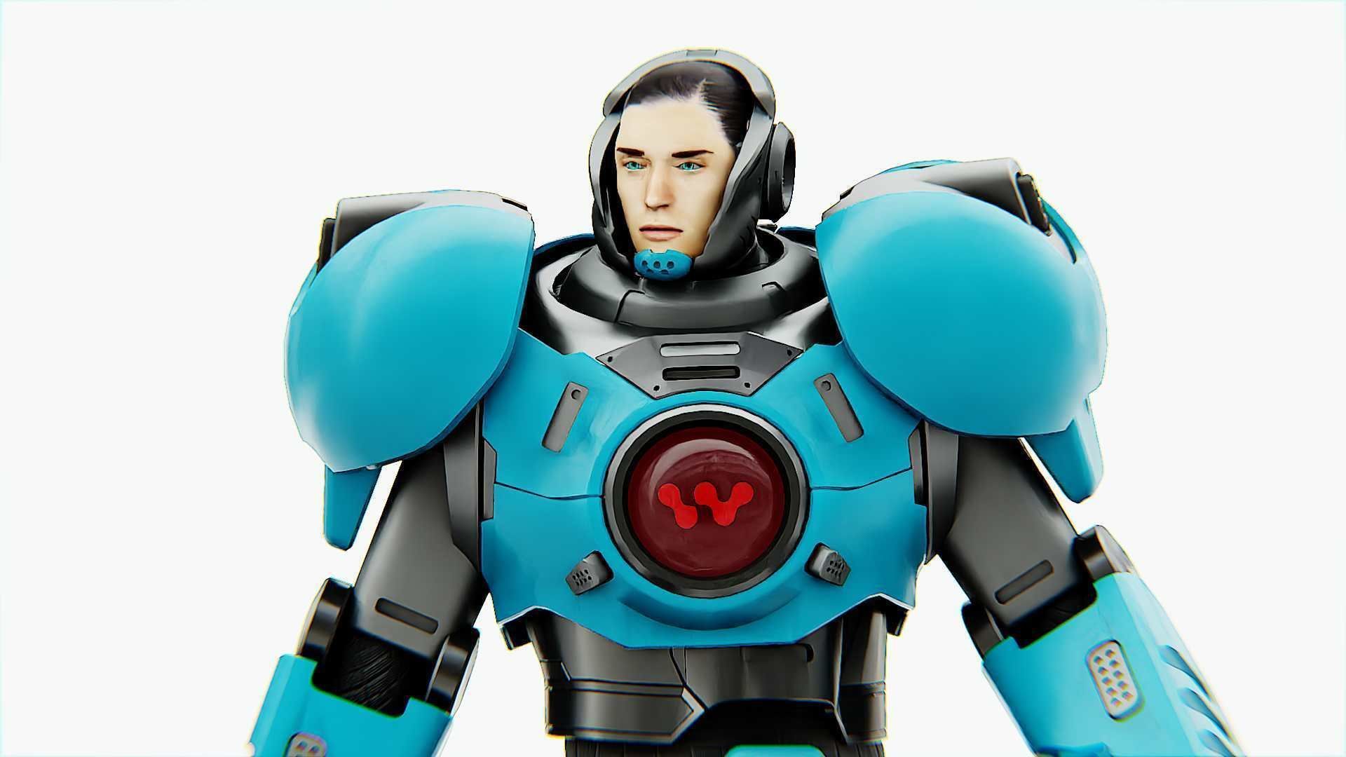 CYBER COP X-3000 RIGGED 3D model_28