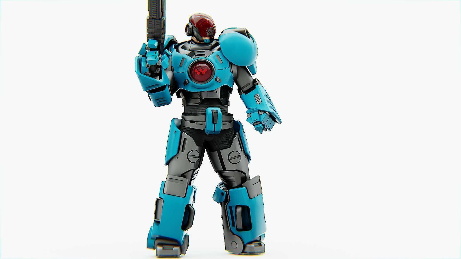 CYBER COP X-3000 RIGGED 3D model_2