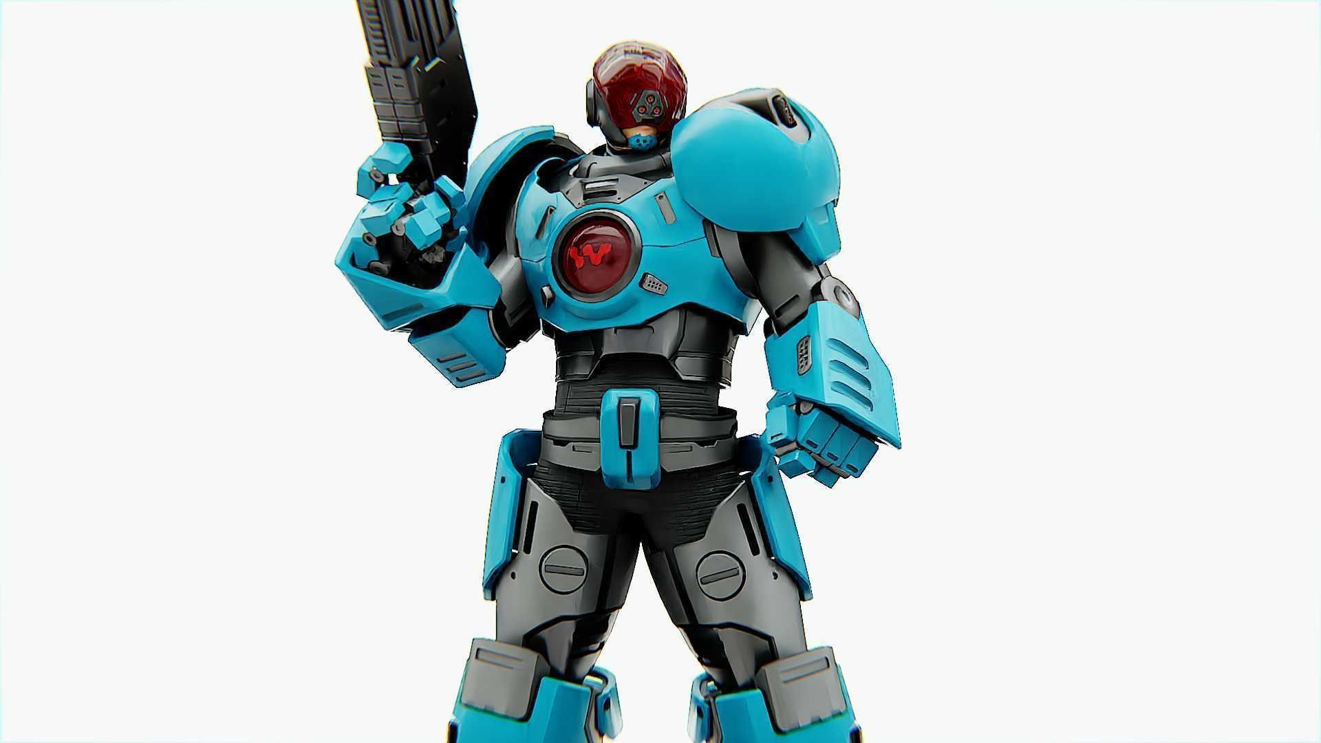 CYBER COP X-3000 RIGGED 3D model_1