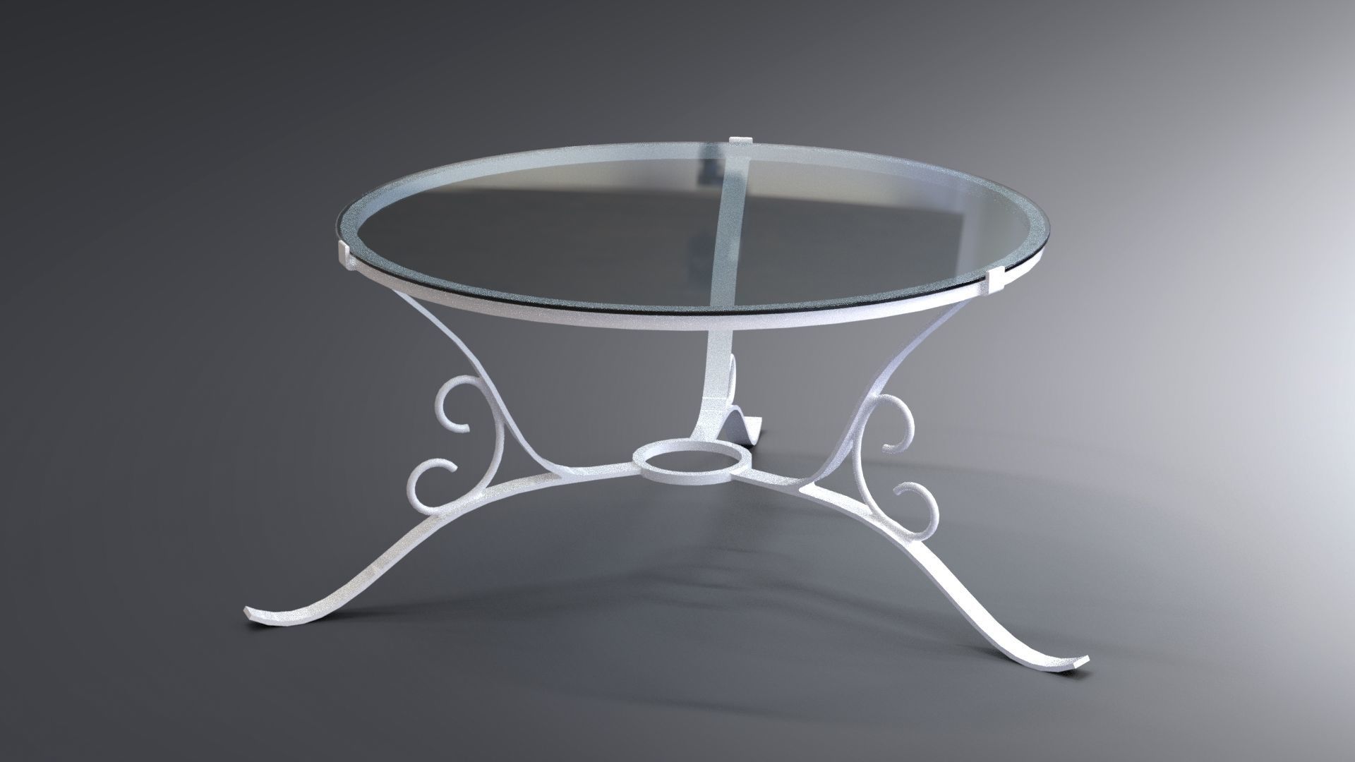 Set of traditional rocking chairs and table built of steel 3D model_4