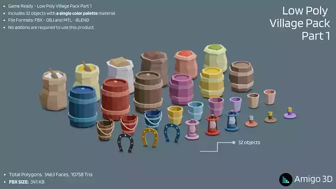 Low Poly Village Assets Pack- Part 1