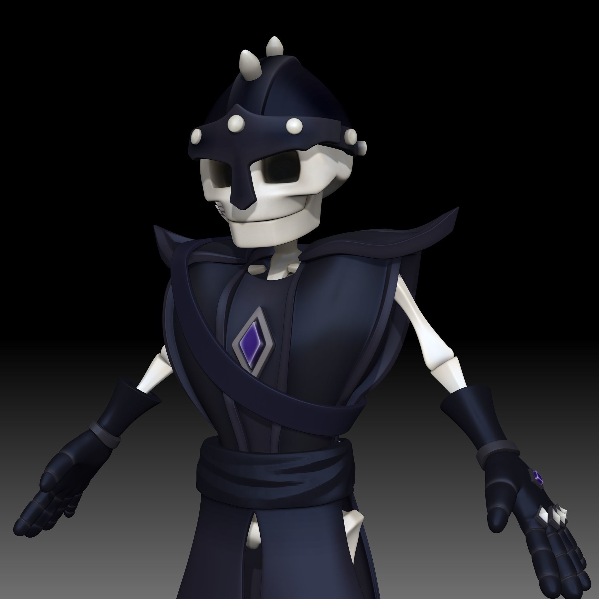 Cartoon Skeleton Archer - Mobile Game Ready Low-poly 3D model_15