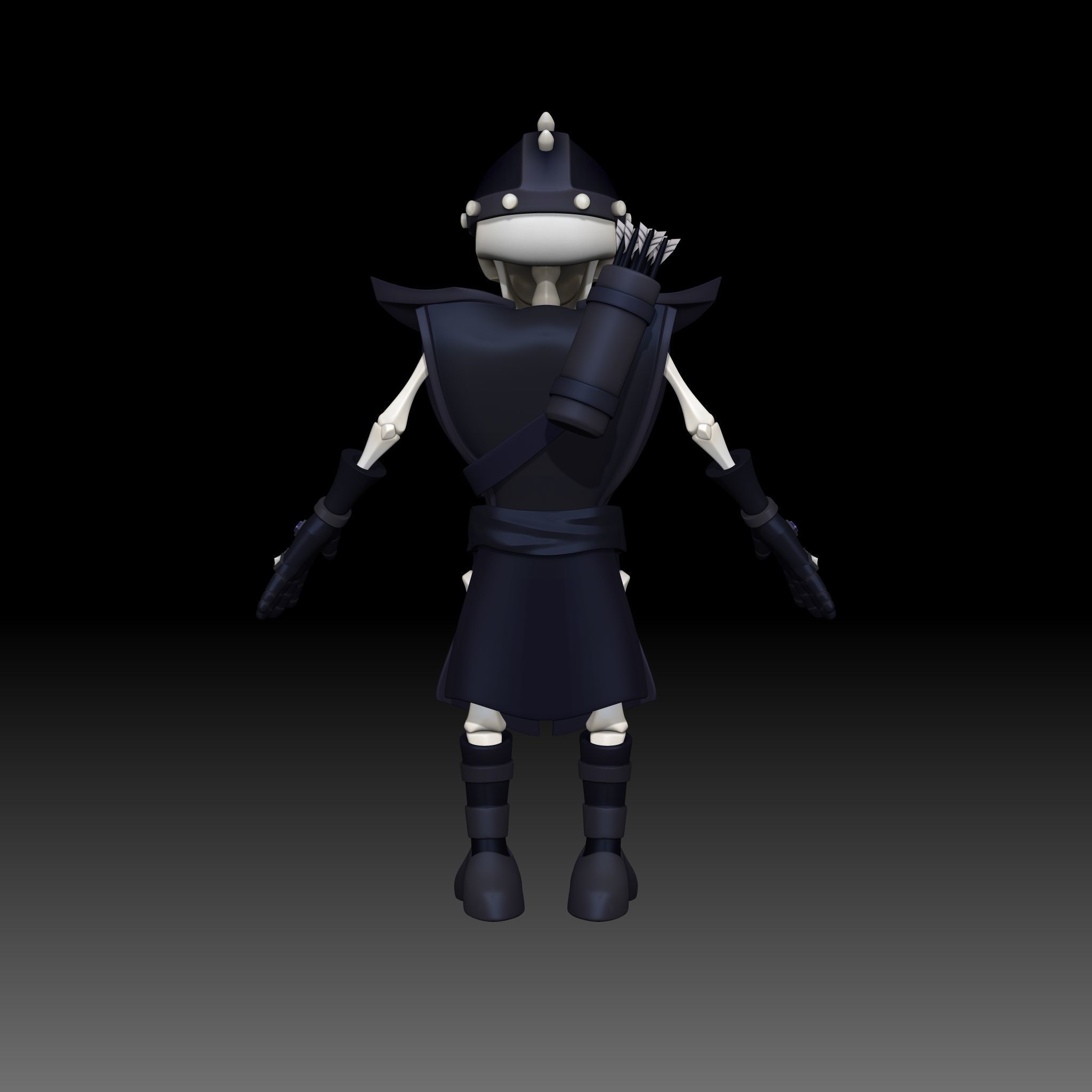 Cartoon Skeleton Archer - Mobile Game Ready Low-poly 3D model_14