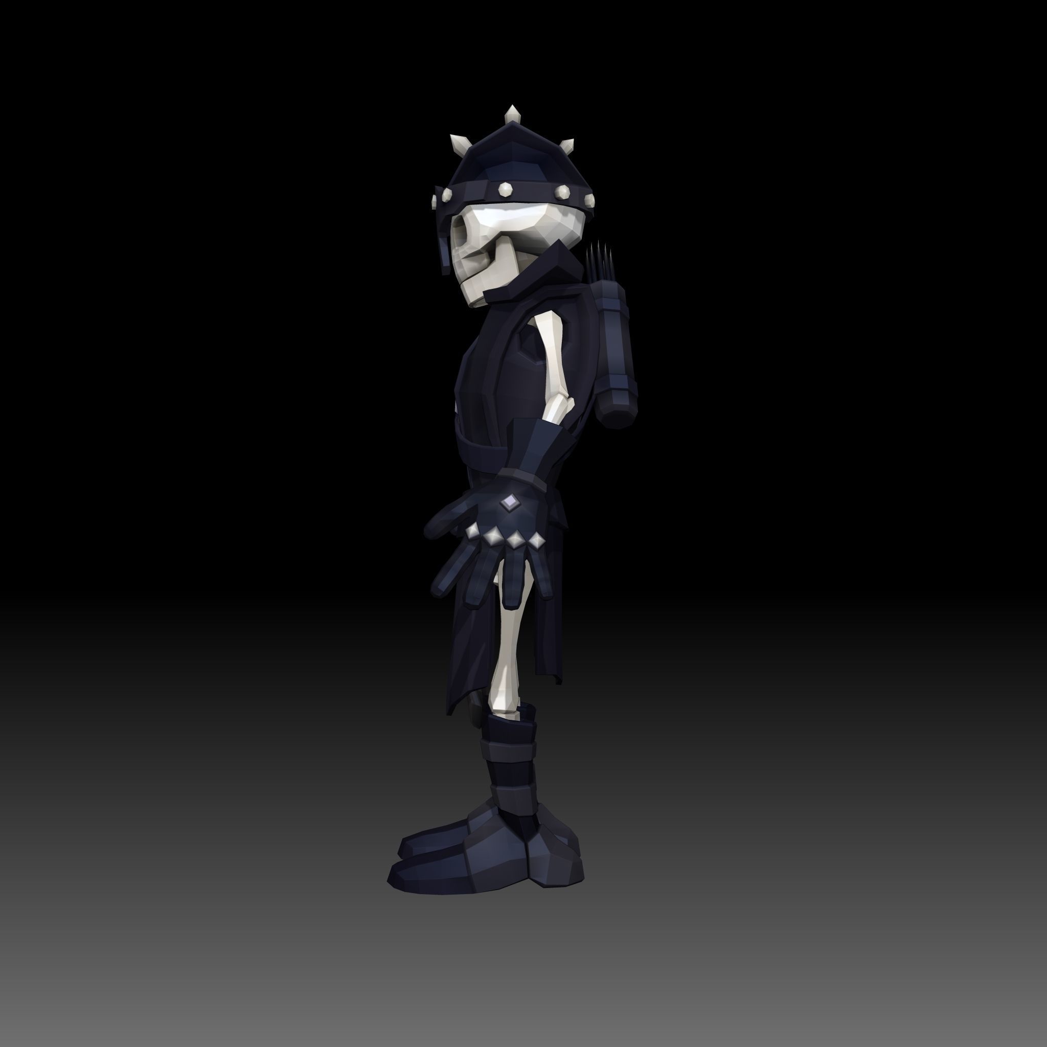 Cartoon Skeleton Archer - Mobile Game Ready Low-poly 3D model_7