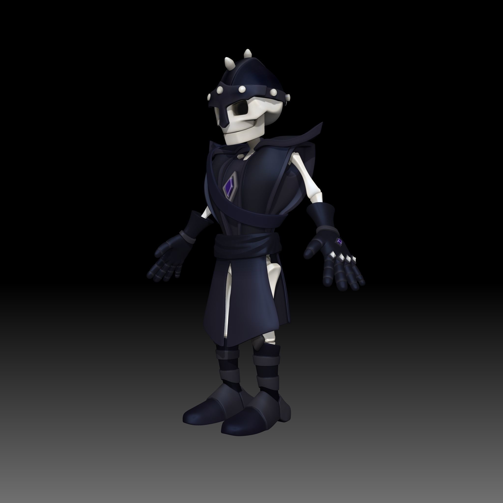 Cartoon Skeleton Archer - Mobile Game Ready Low-poly 3D model_12