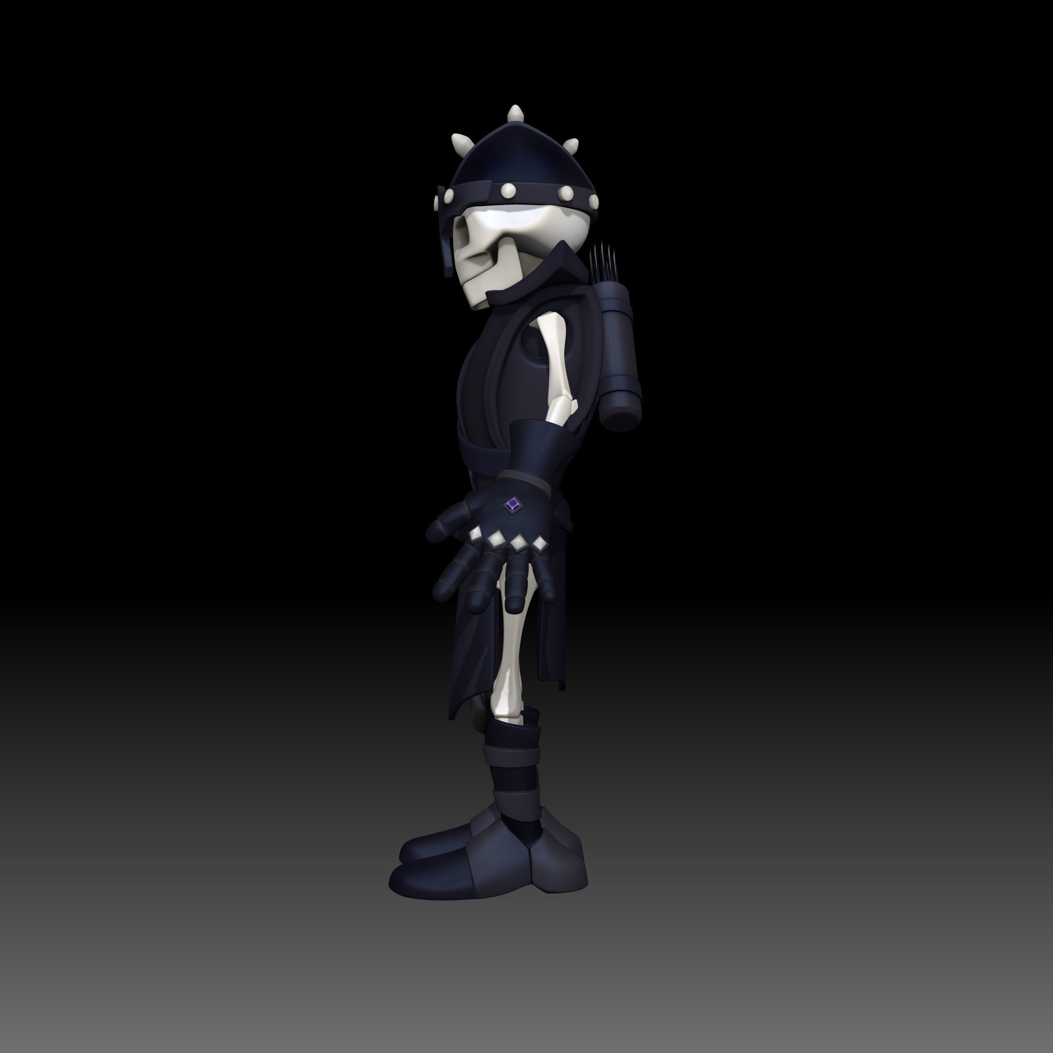 Cartoon Skeleton Archer - Mobile Game Ready Low-poly 3D model_13