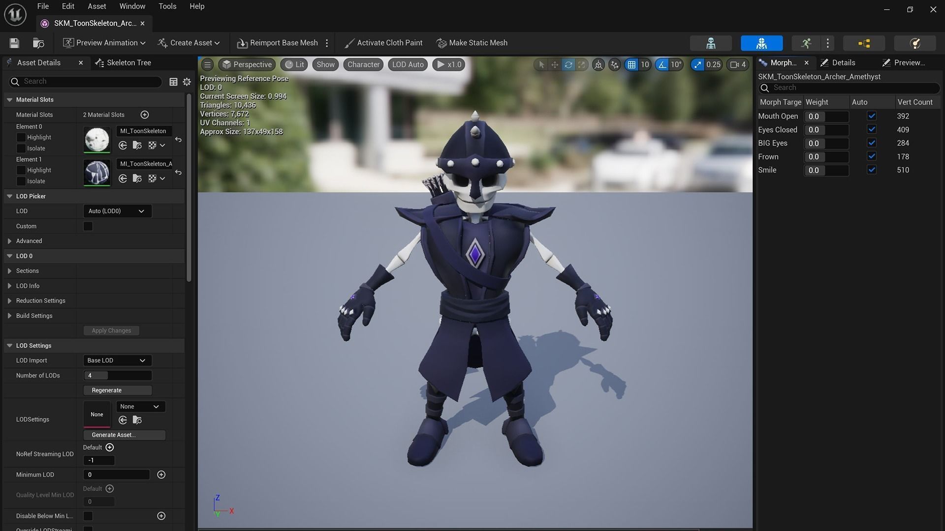 Cartoon Skeleton Archer - Mobile Game Ready Low-poly 3D model_20