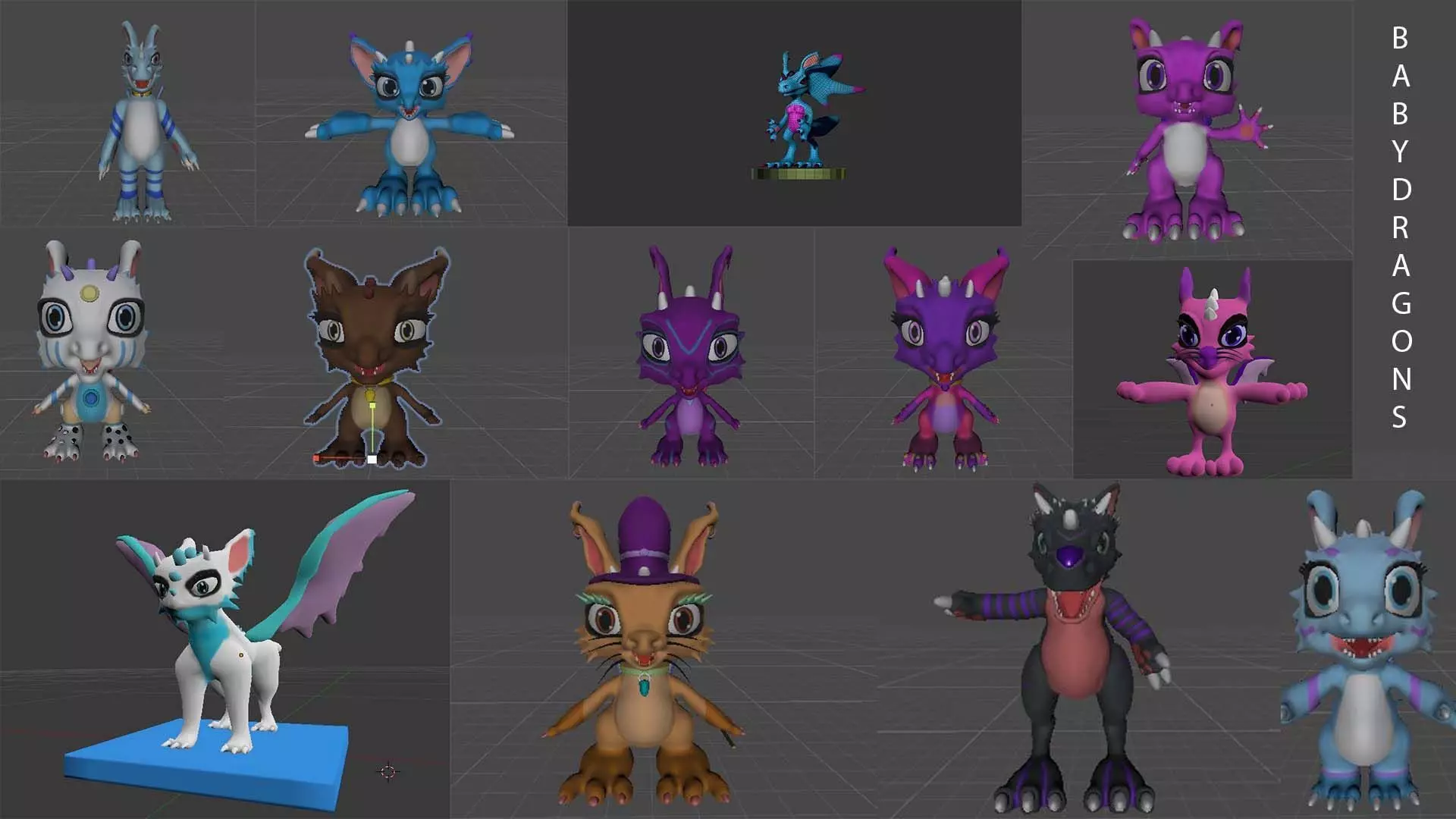 Baby Dragon Collection Free 3D model