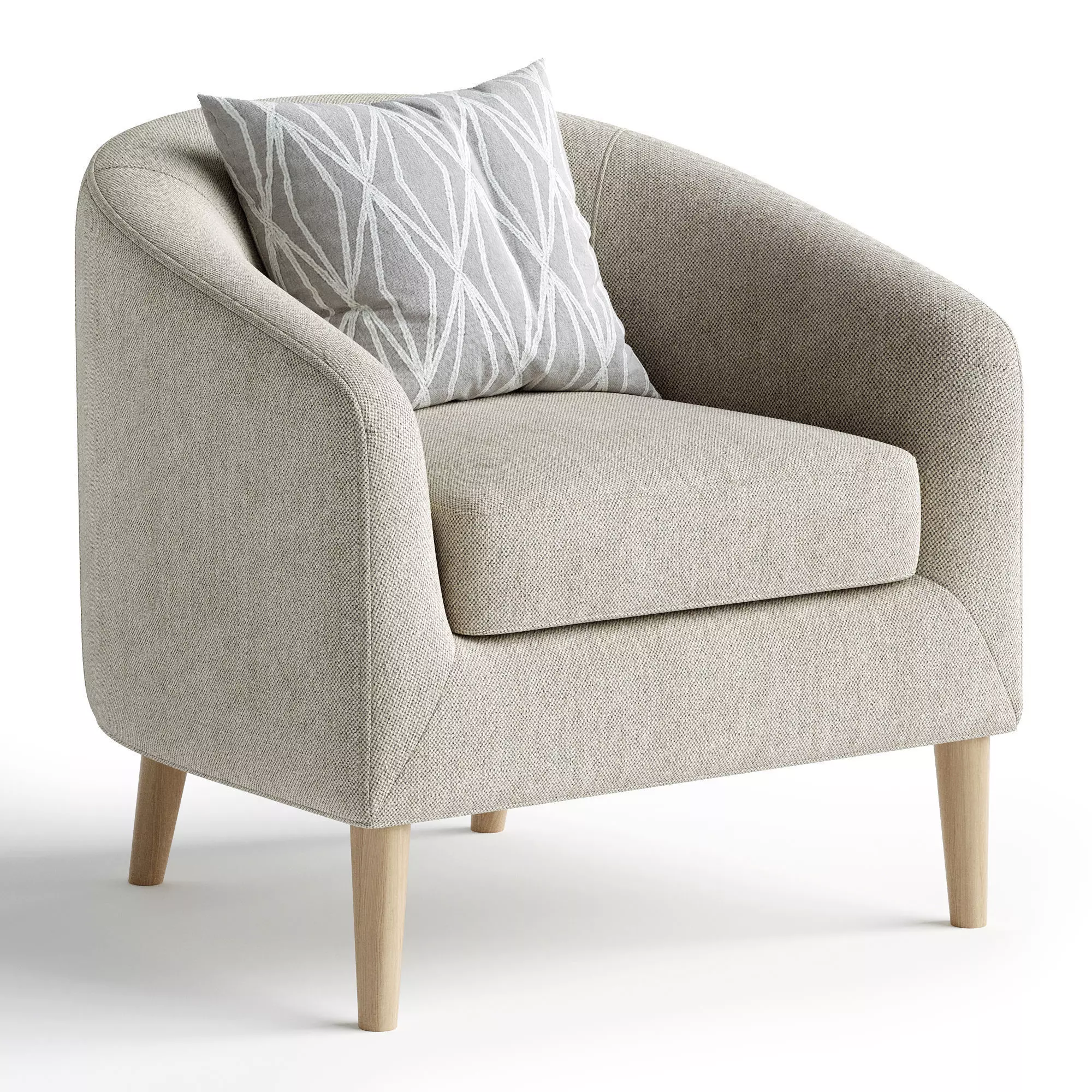 Dolores Upholstered Armchair Low-poly 3D model_0