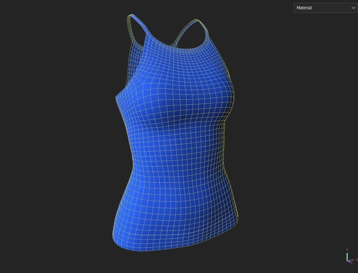 Female Top M07 Low-poly 3D model_1