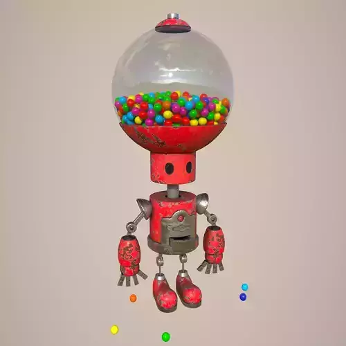Candy Robot 4k textures Low-poly 3D model