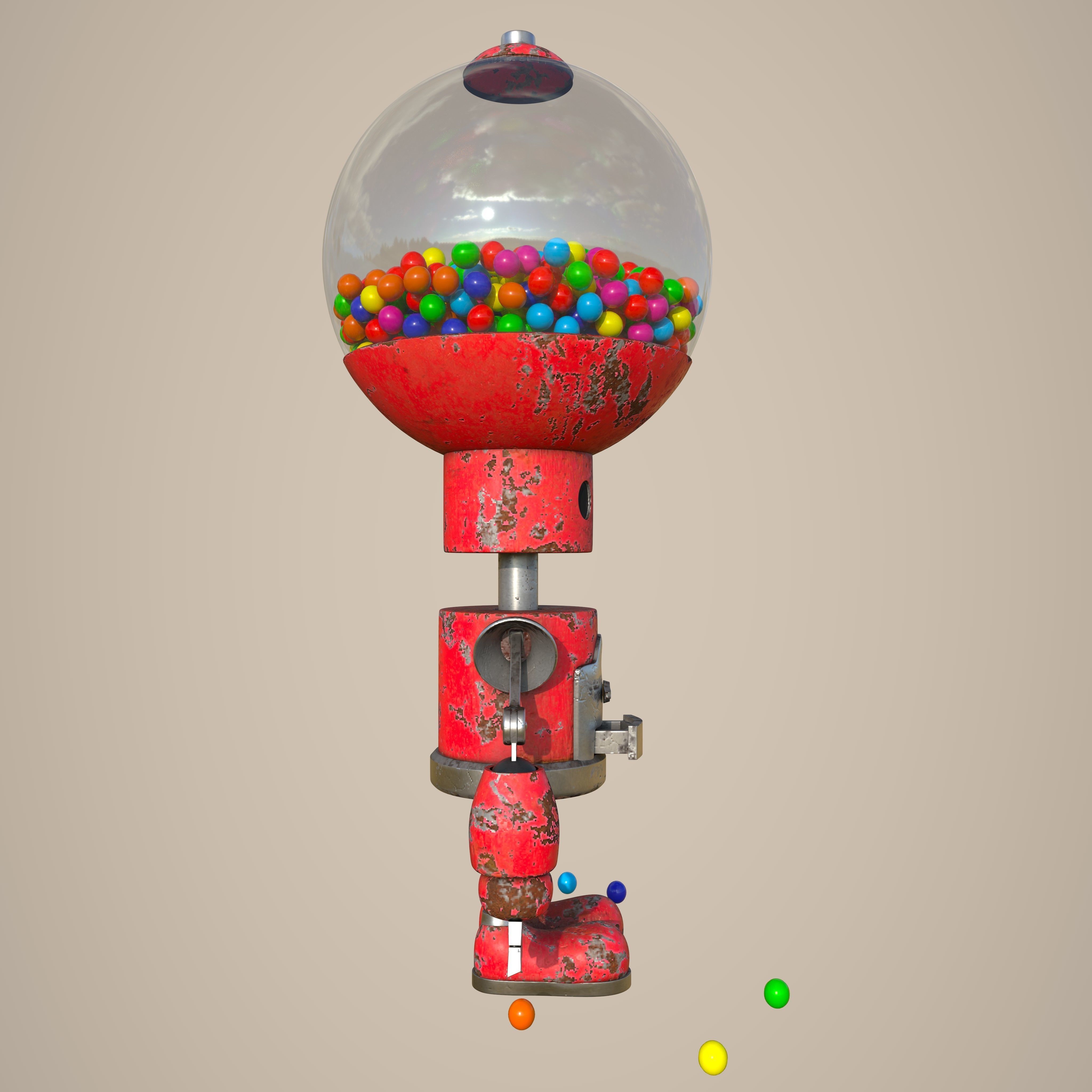 Candy Robot 4k textures Low-poly 3D model_6