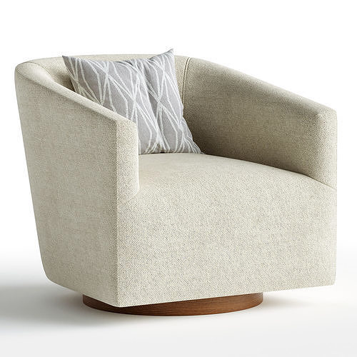 Pedestal Swivel Base Chair Low-poly 3D model
