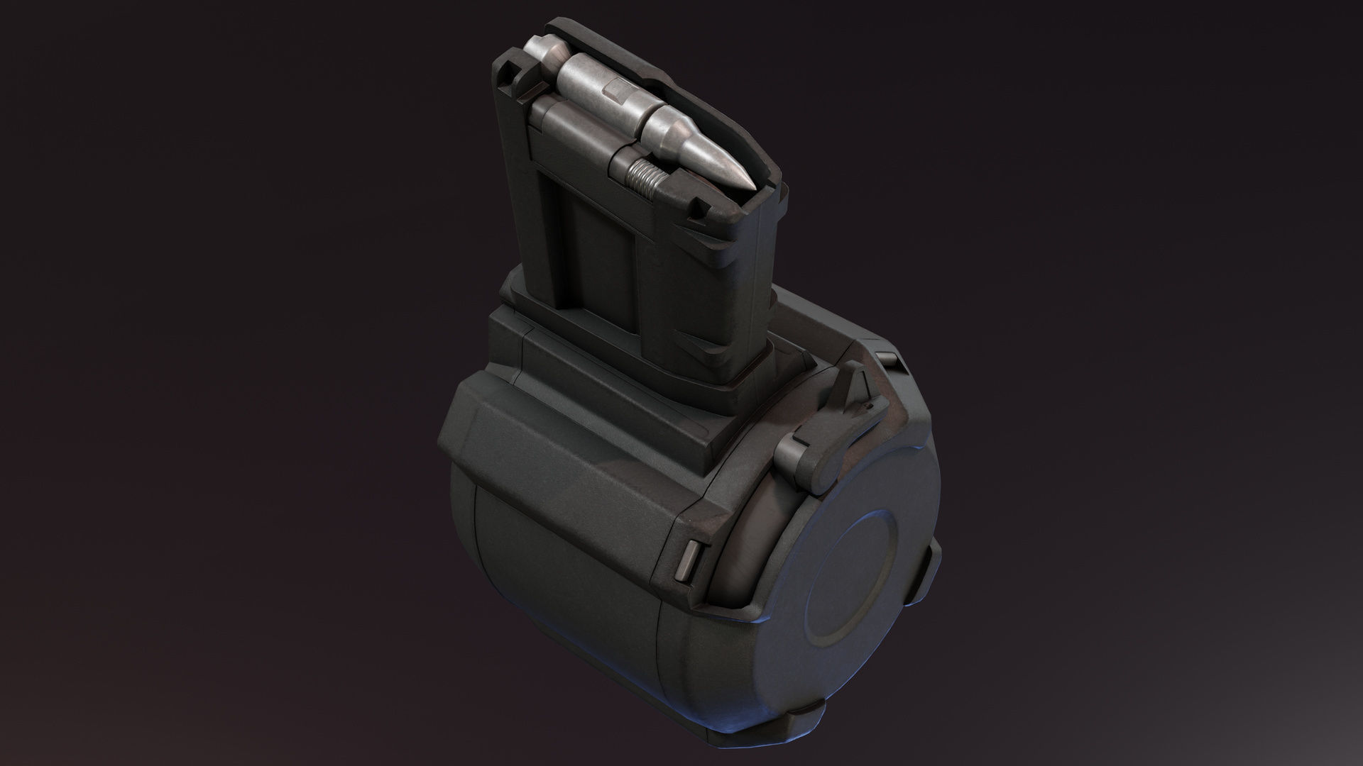 PMAG D50 Drum Magazine Low-poly 3D model_2