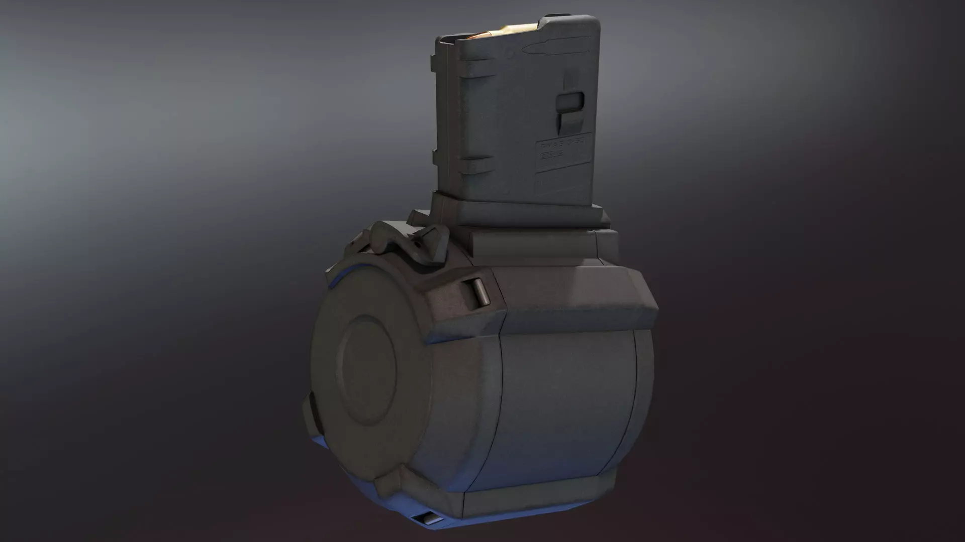PMAG D50 Drum Magazine Low-poly 3D model_0