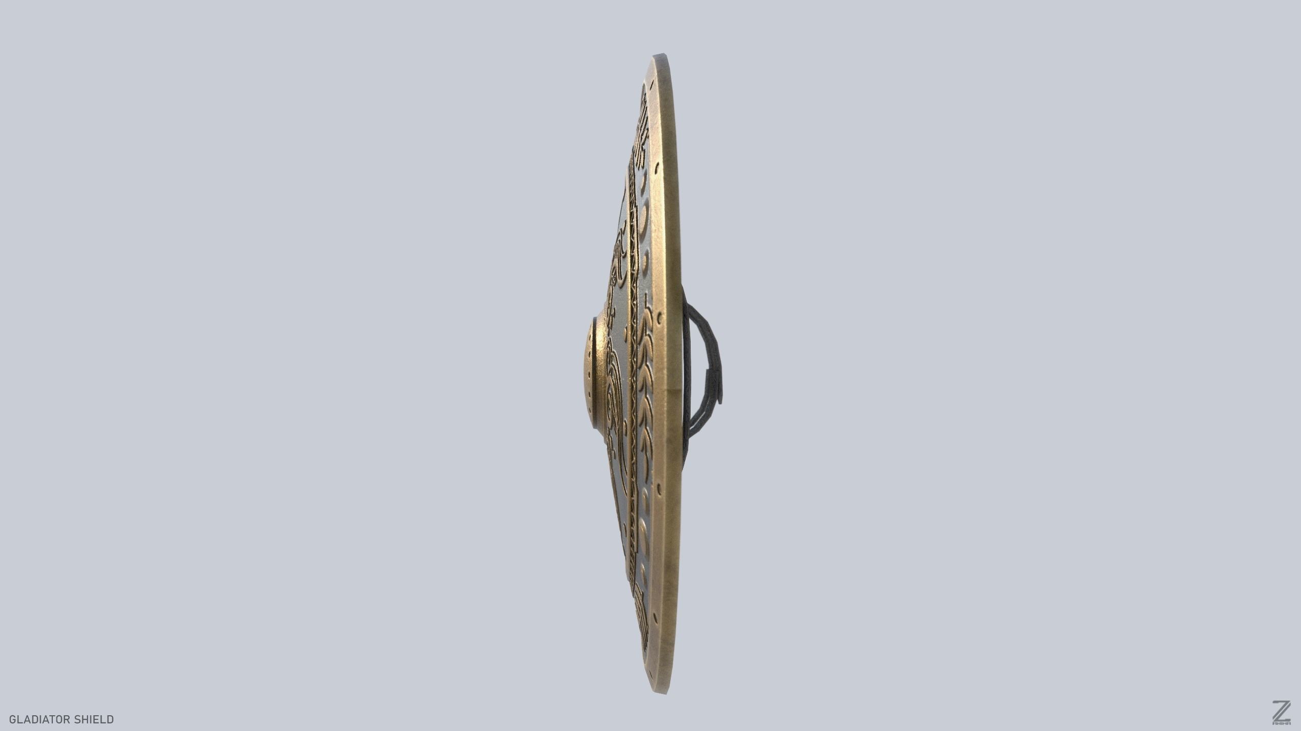 Gladiator shield Low-poly 3D model_3