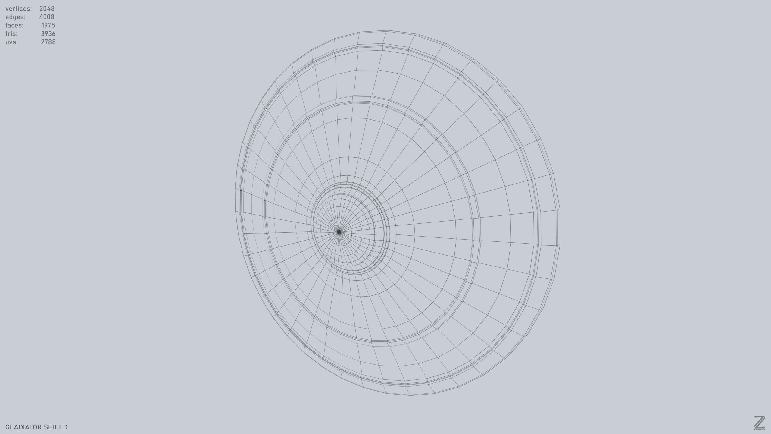 Gladiator shield Low-poly 3D model_8