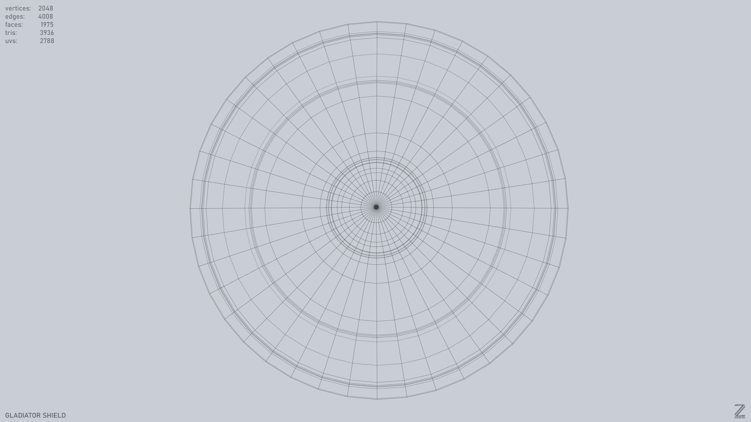 Gladiator shield Low-poly 3D model_9