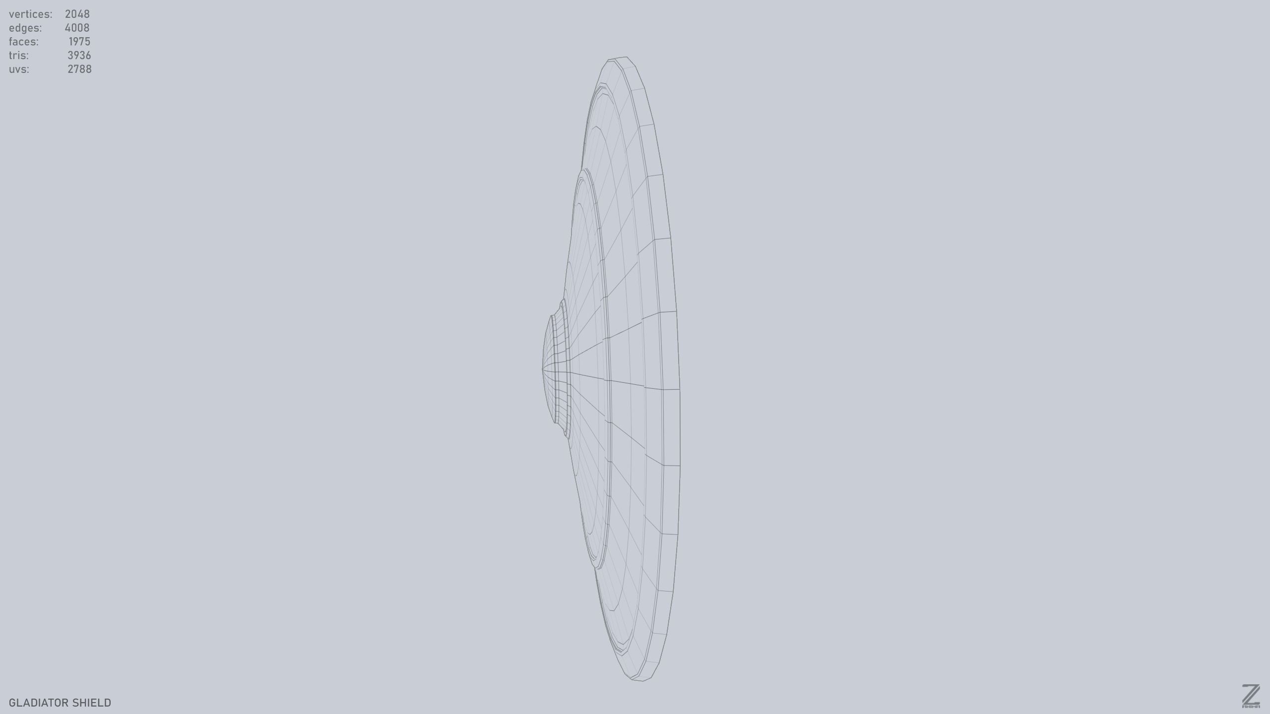 Gladiator shield Low-poly 3D model_11