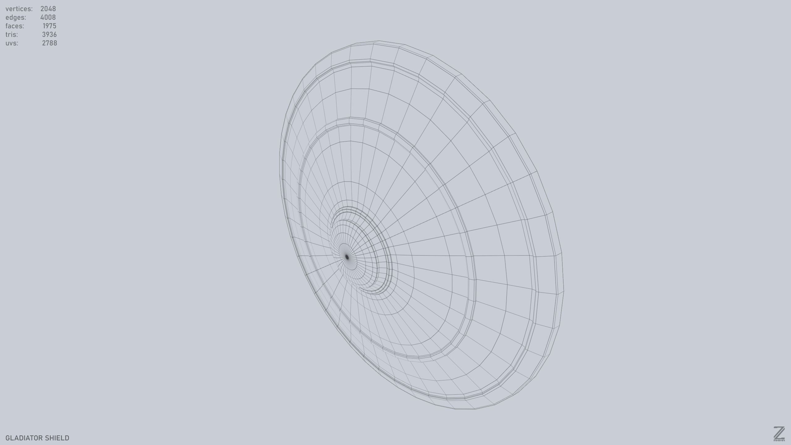 Gladiator shield Low-poly 3D model_10