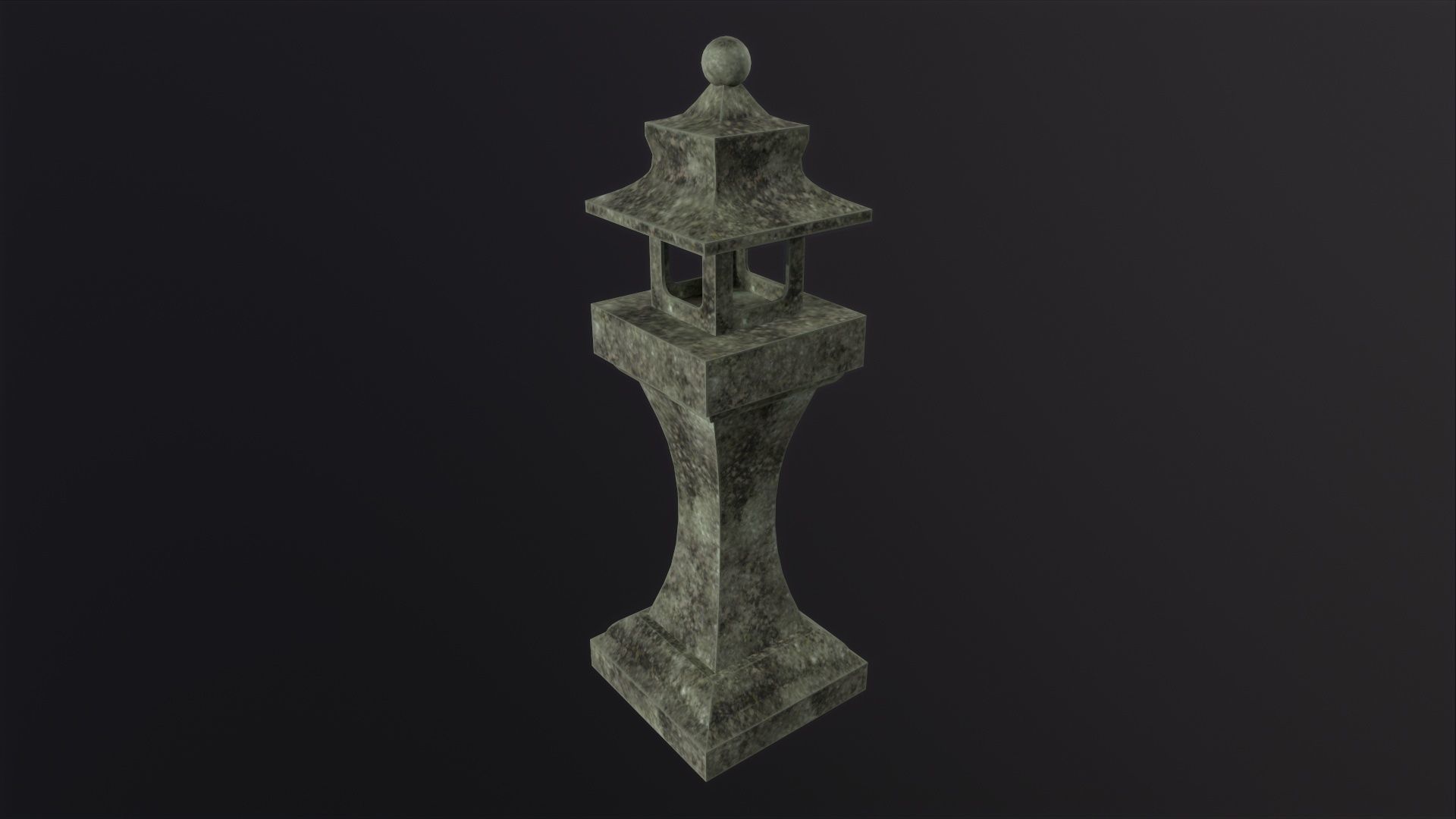 Japanese Stone Lantern 3D Model Low-poly 3D model_2