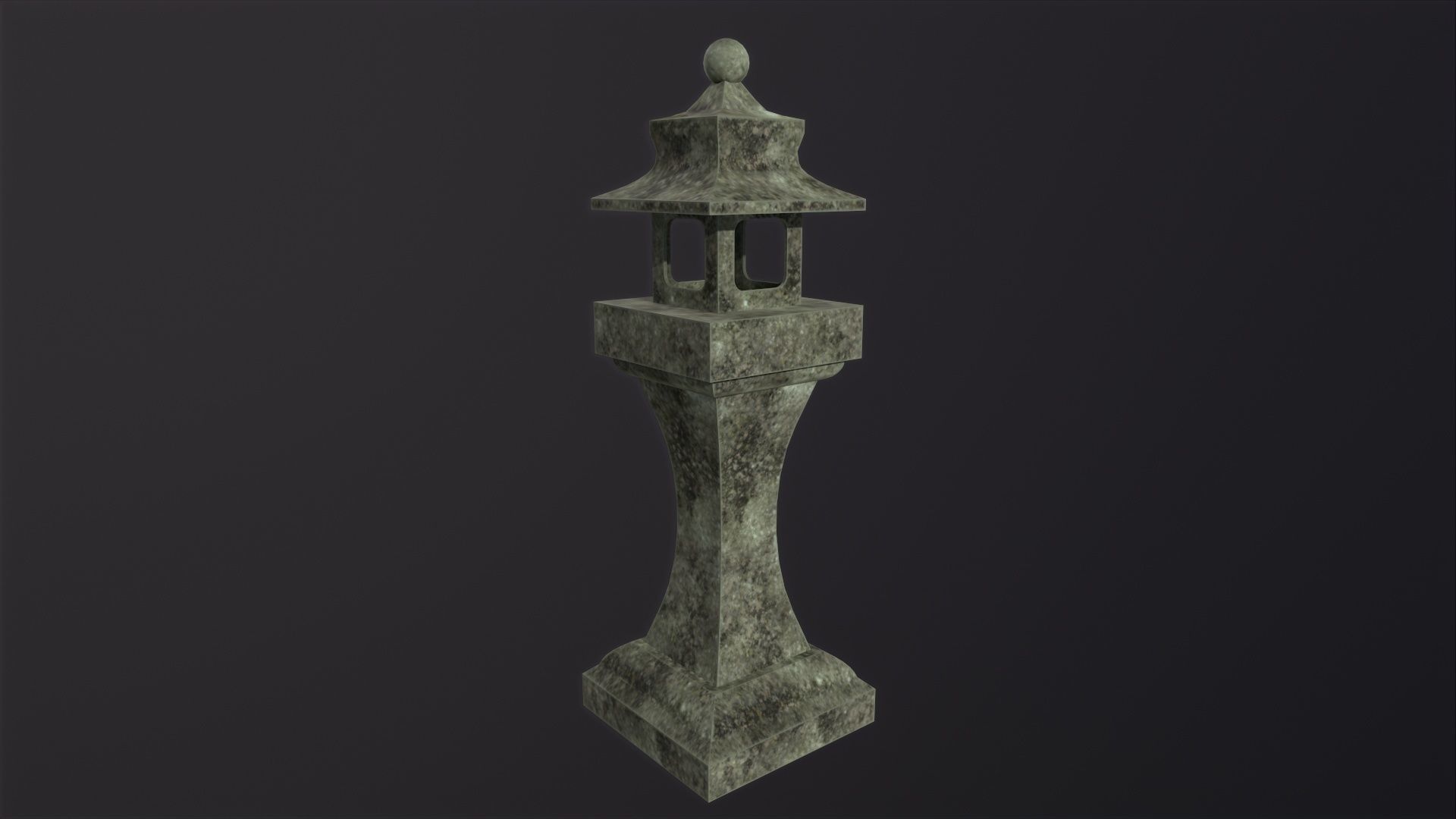 Japanese Stone Lantern 3D Model Low-poly 3D model_5