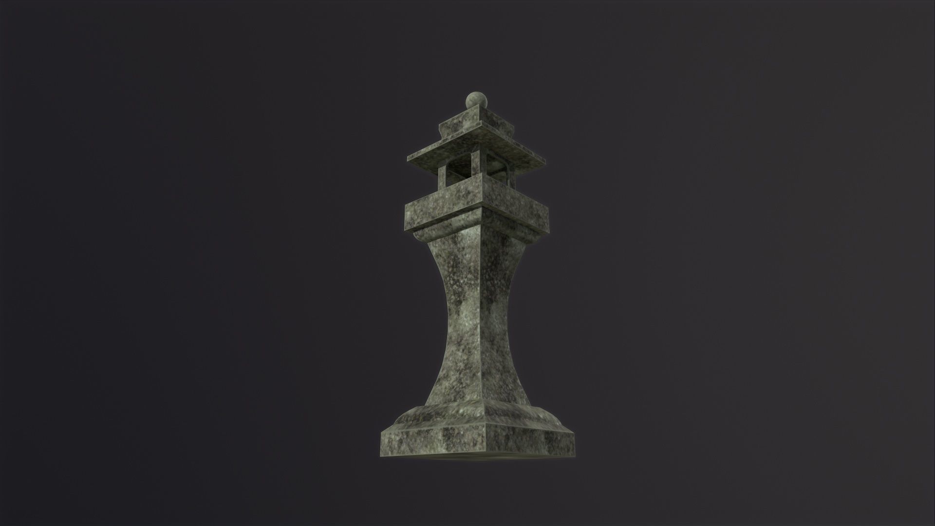Japanese Stone Lantern 3D Model Low-poly 3D model_6
