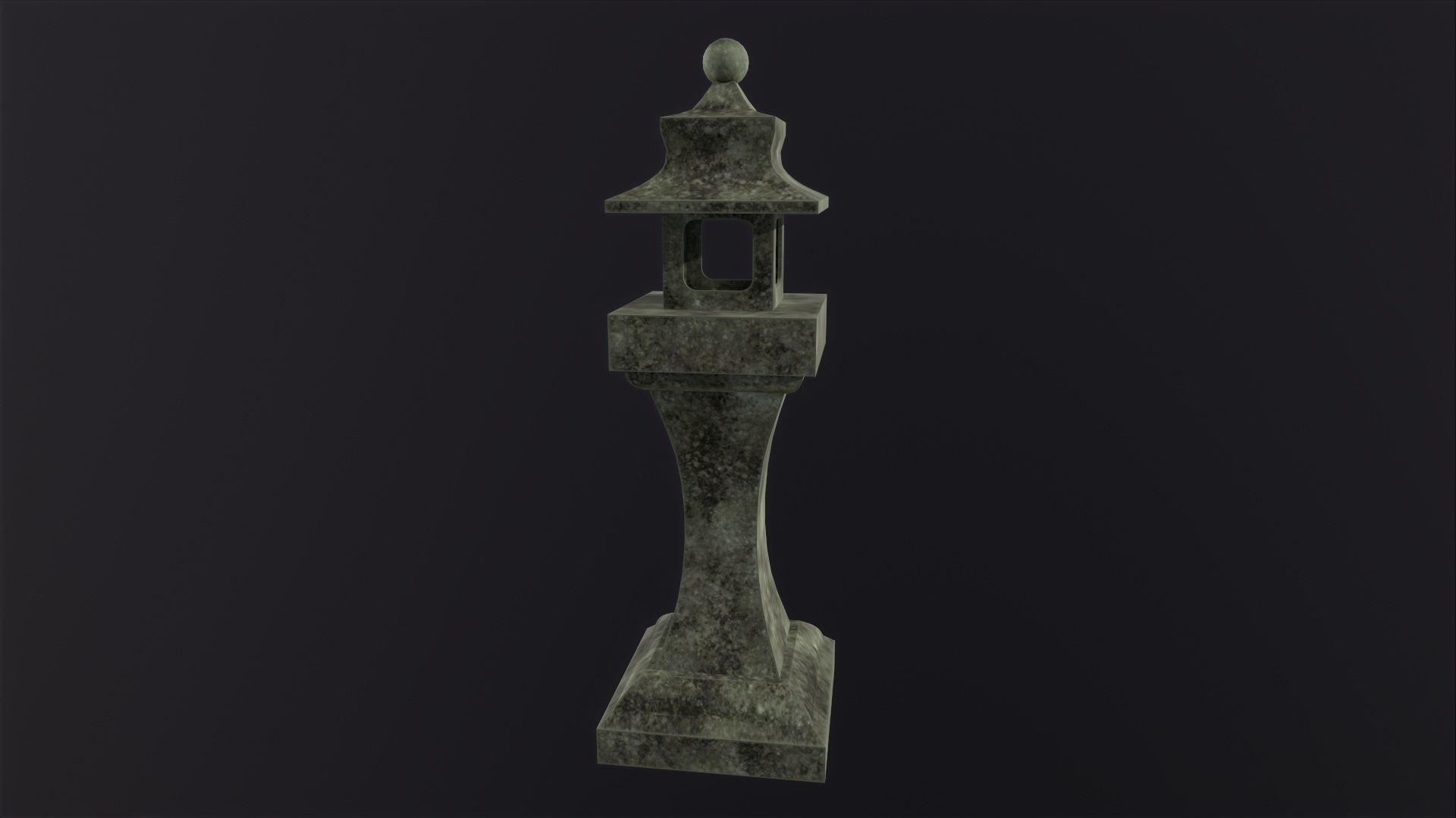 Japanese Stone Lantern 3D Model Low-poly 3D model_3