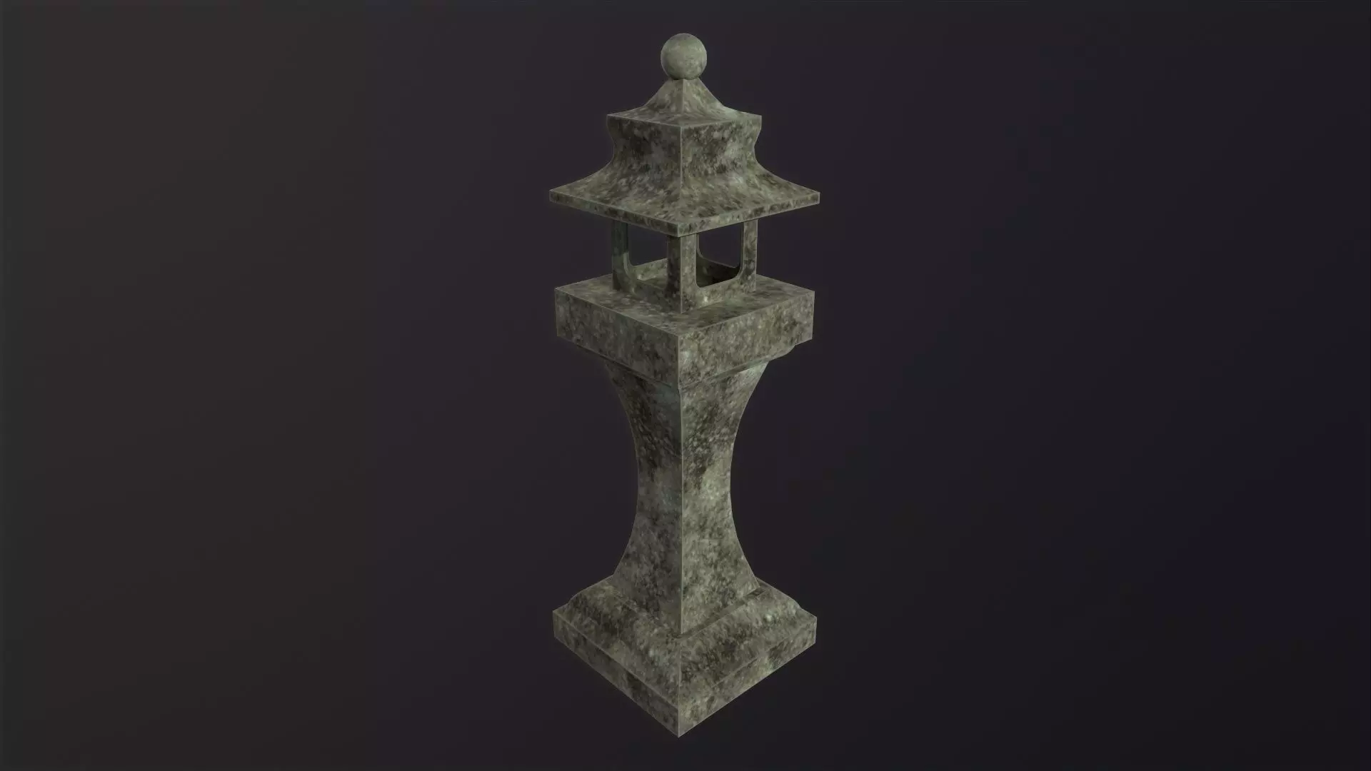 Japanese Stone Lantern 3D Model Low-poly 3D model_0