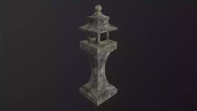 Japanese Stone Lantern 3D Model
