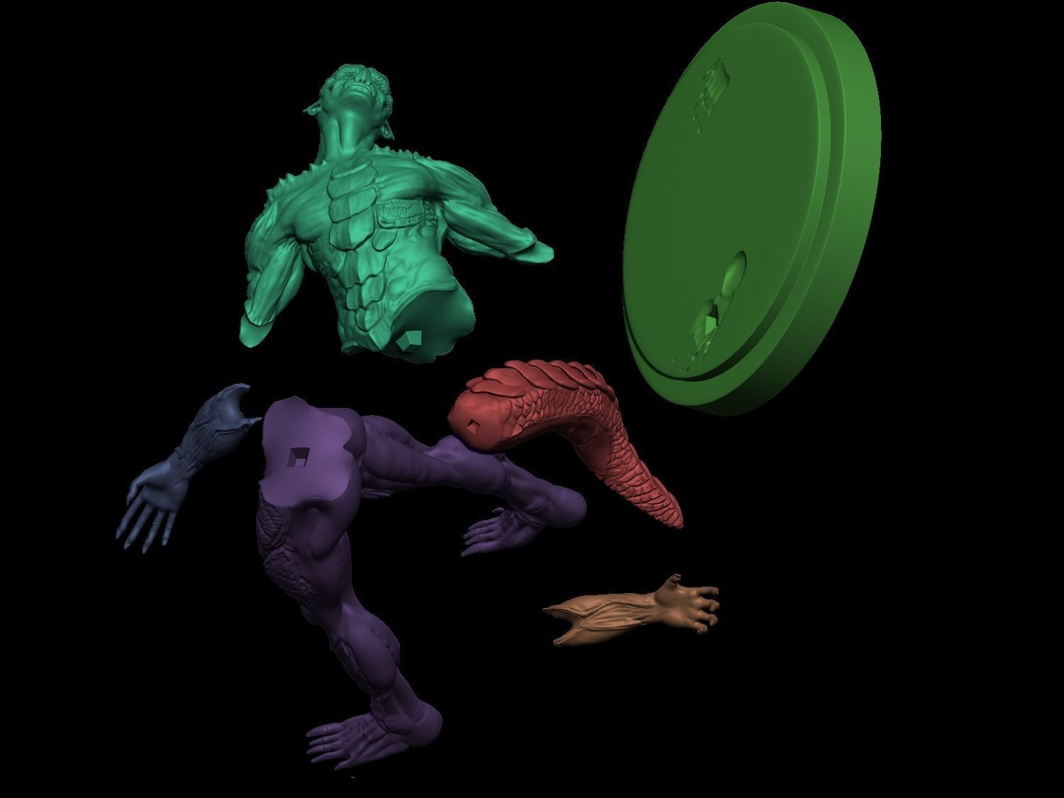 Half Dragon 3D print model_11