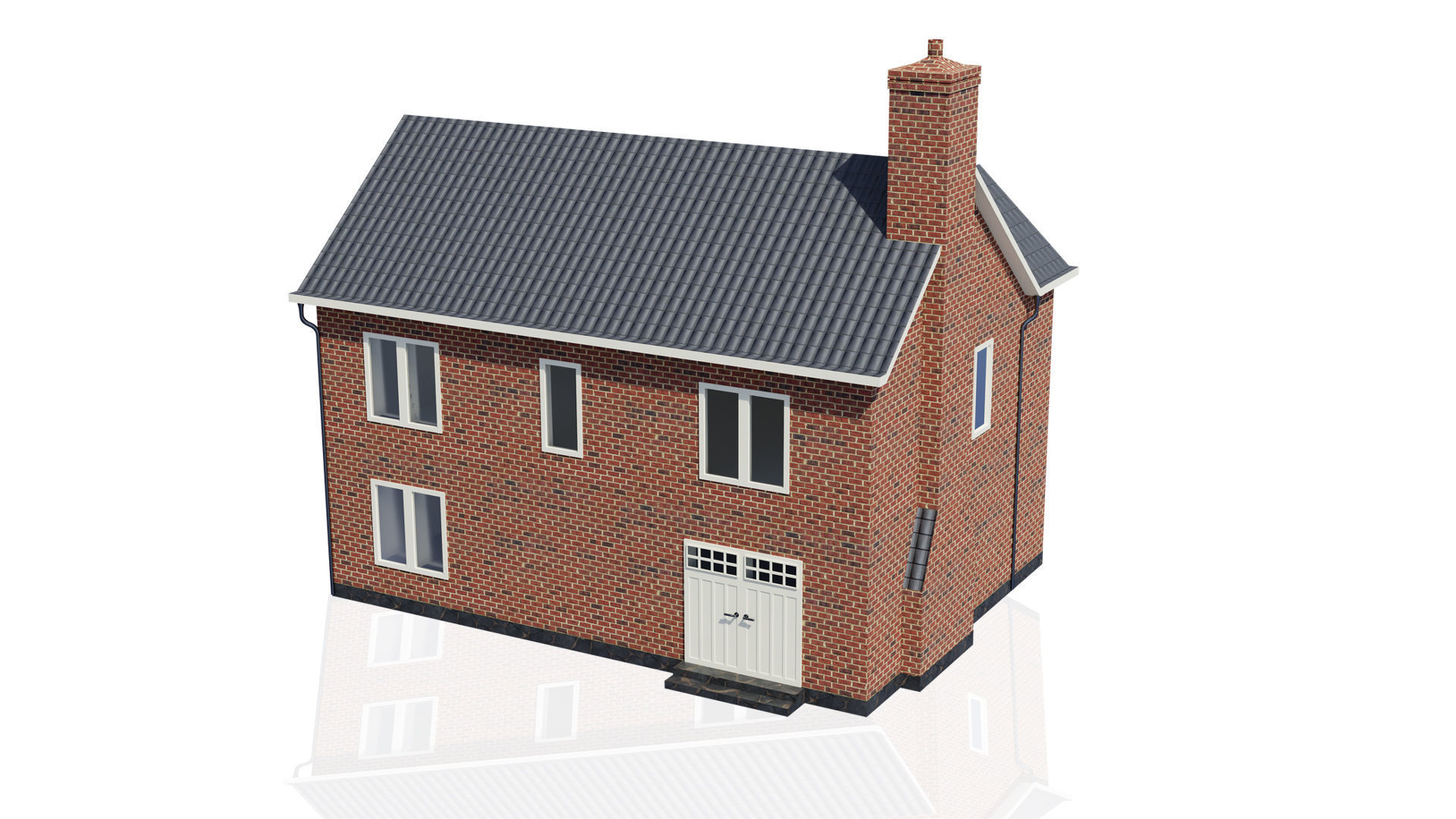 British House Design 004 Low-poly 3D model_3