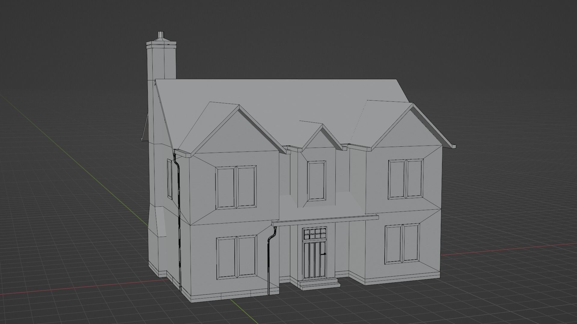 British House Design 004 Low-poly 3D model_9