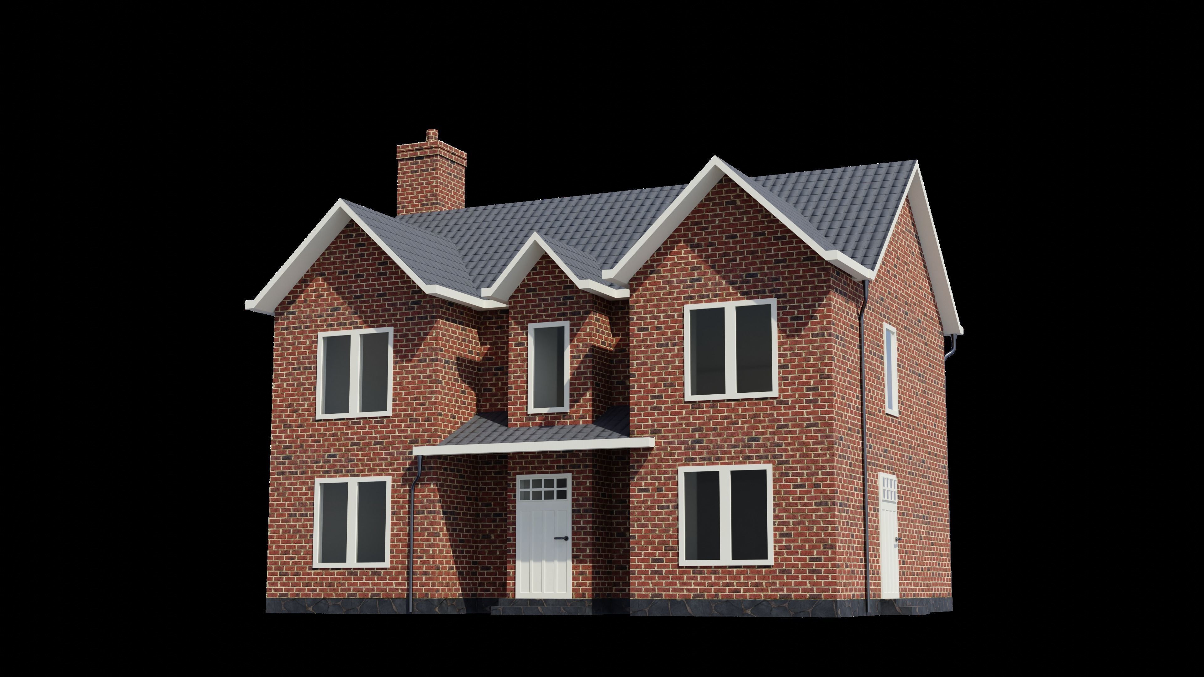 British House Design 004 Low-poly 3D model_8