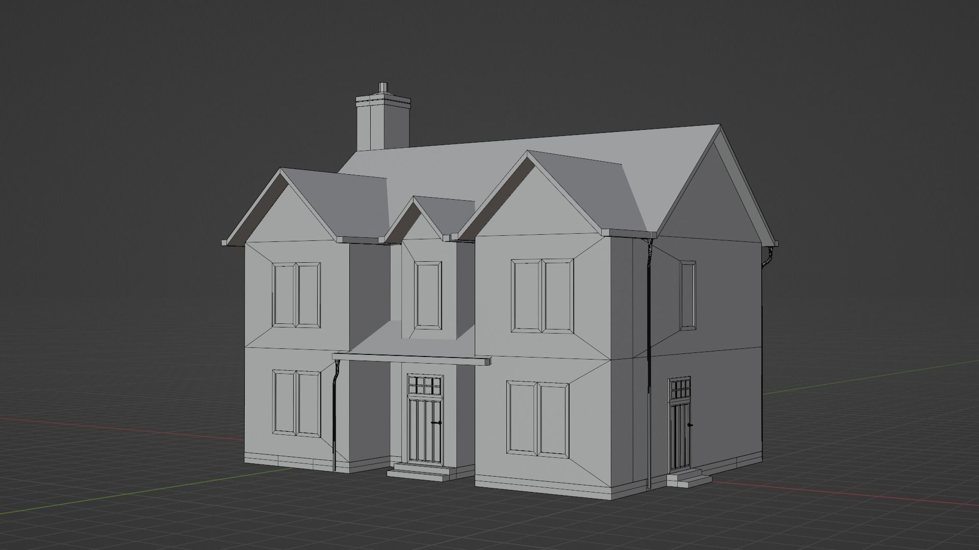 British House Design 004 Low-poly 3D model_10