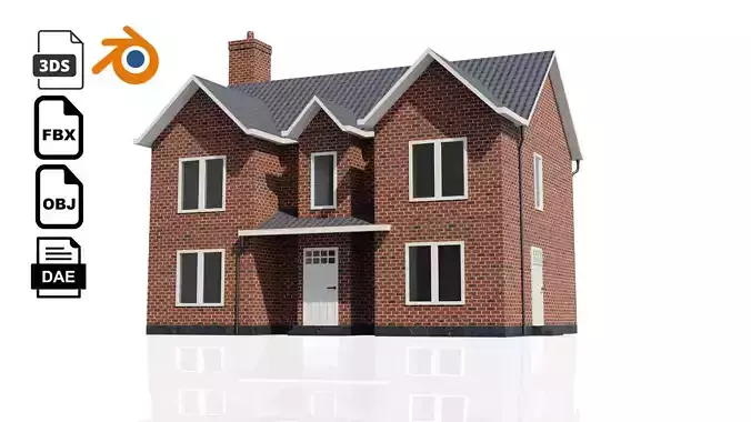 British House Design 004 Low-poly 3D model