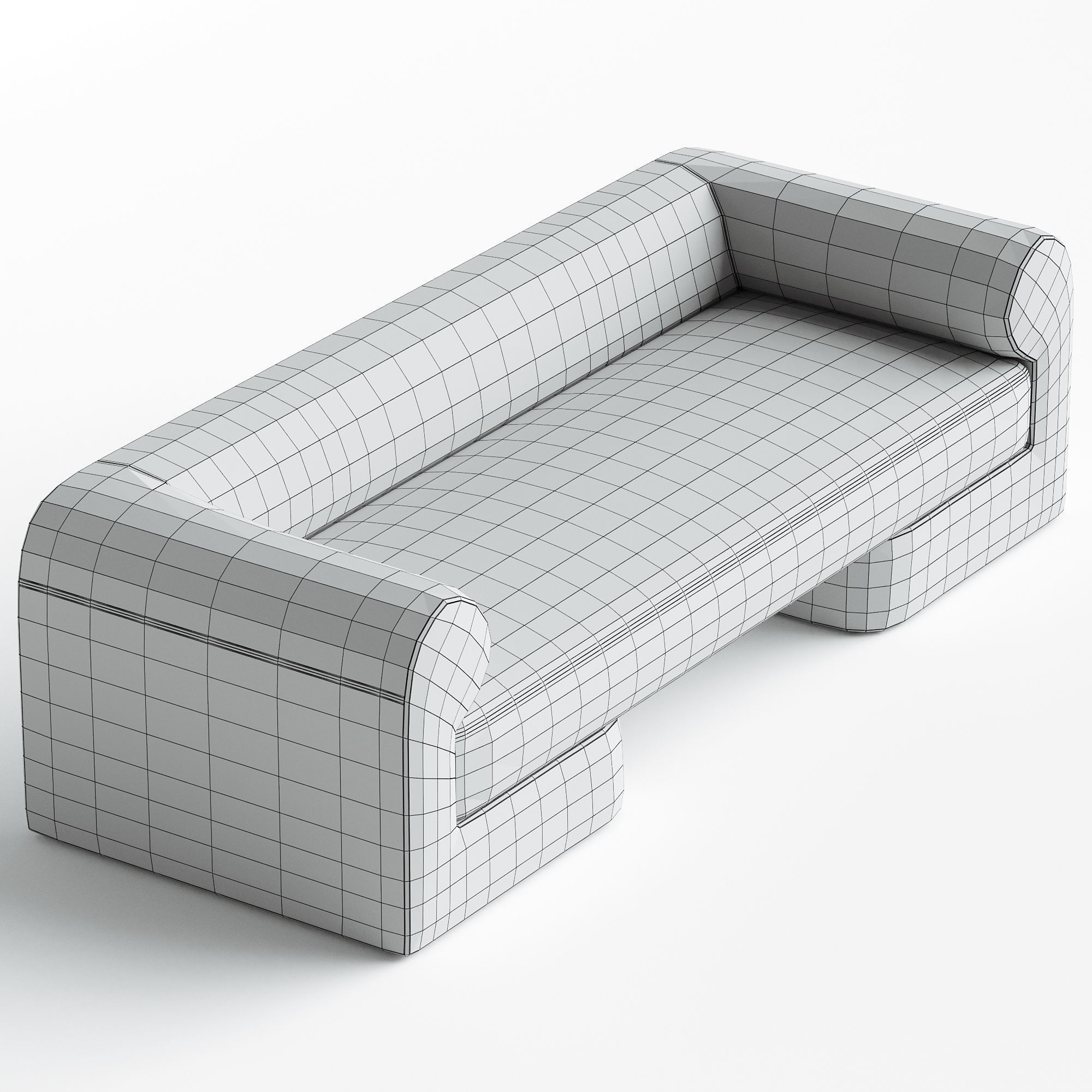 Ionic Sofa Low-poly 3D model_3
