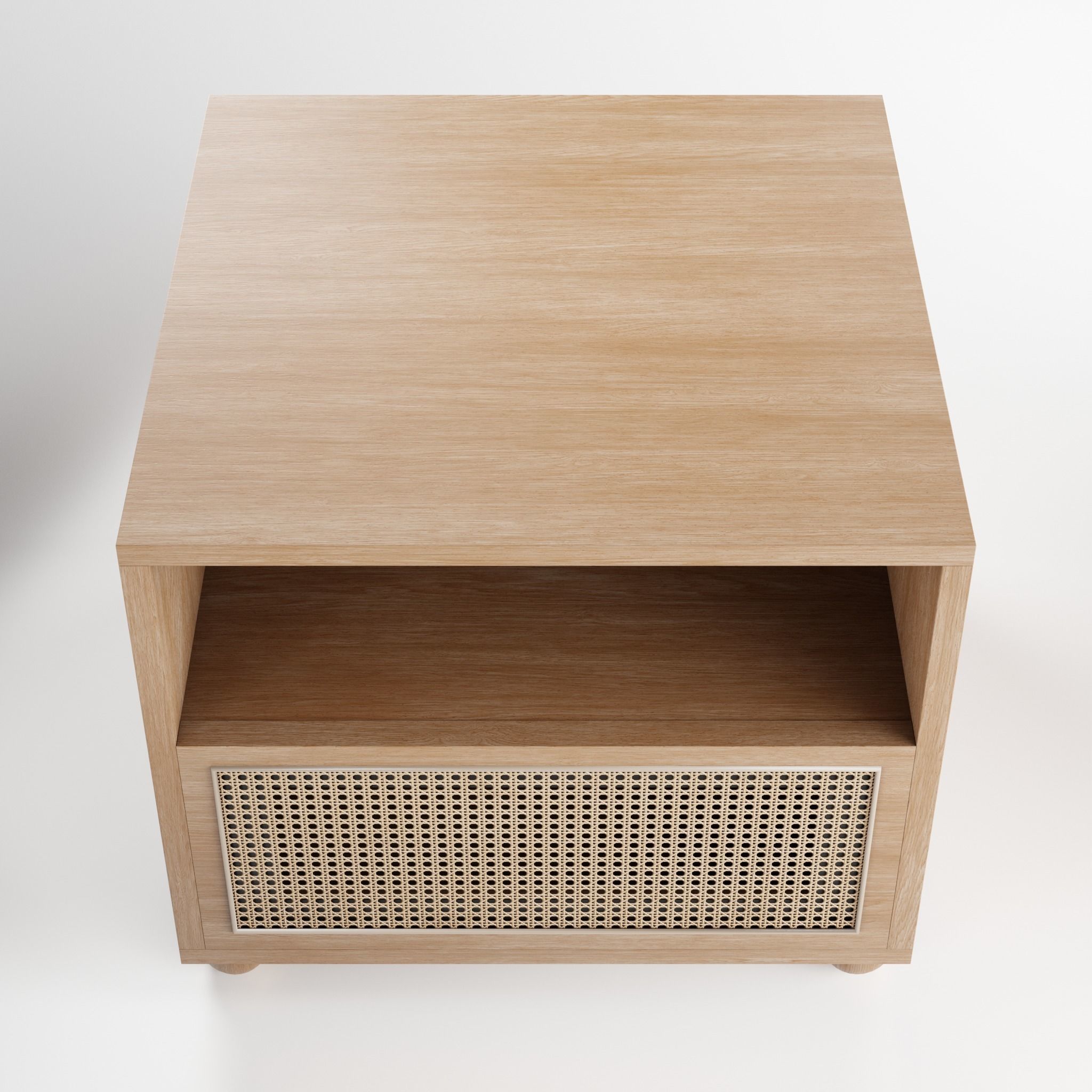 Side table with rattan front 3D model_3