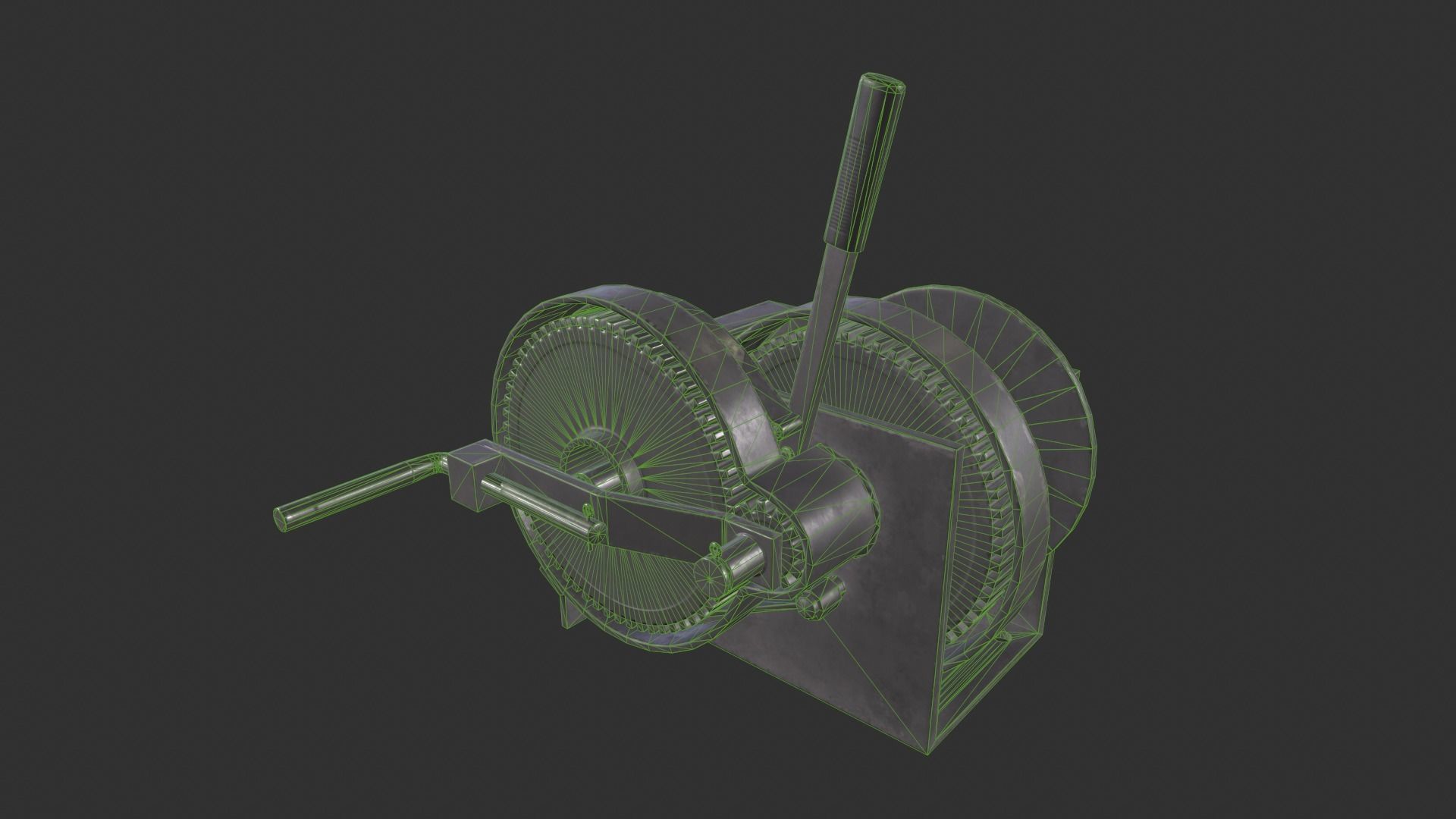 Crank Mechanism Low-poly 3D model_2