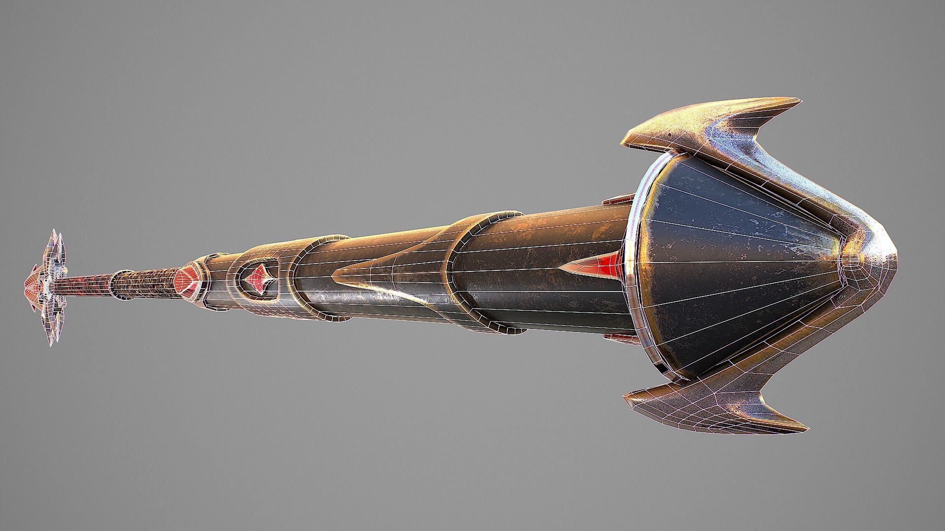 Combat Staff 2 3D Model Low-poly 3D model_13