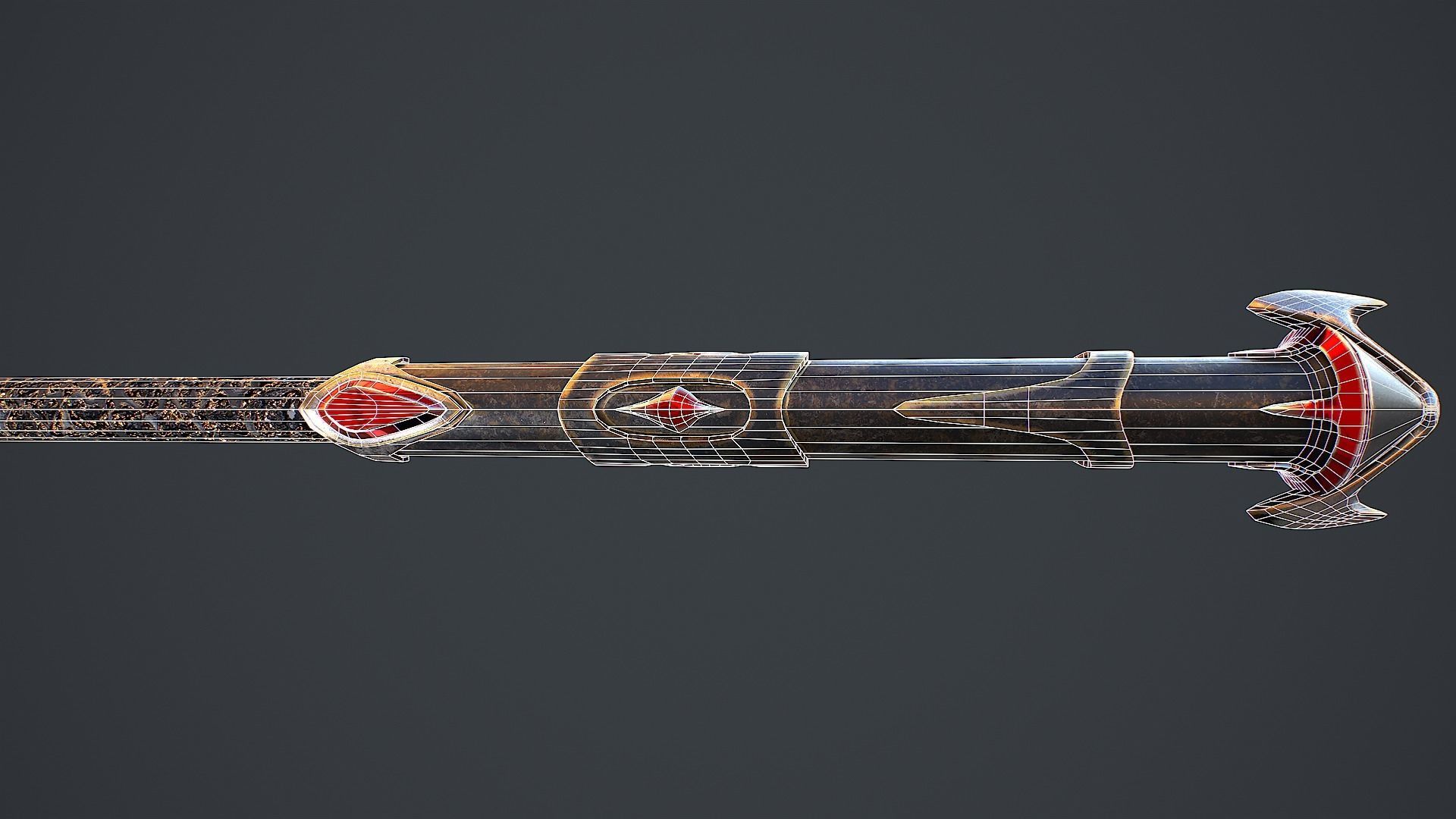 Combat Staff 2 3D Model Low-poly 3D model_9