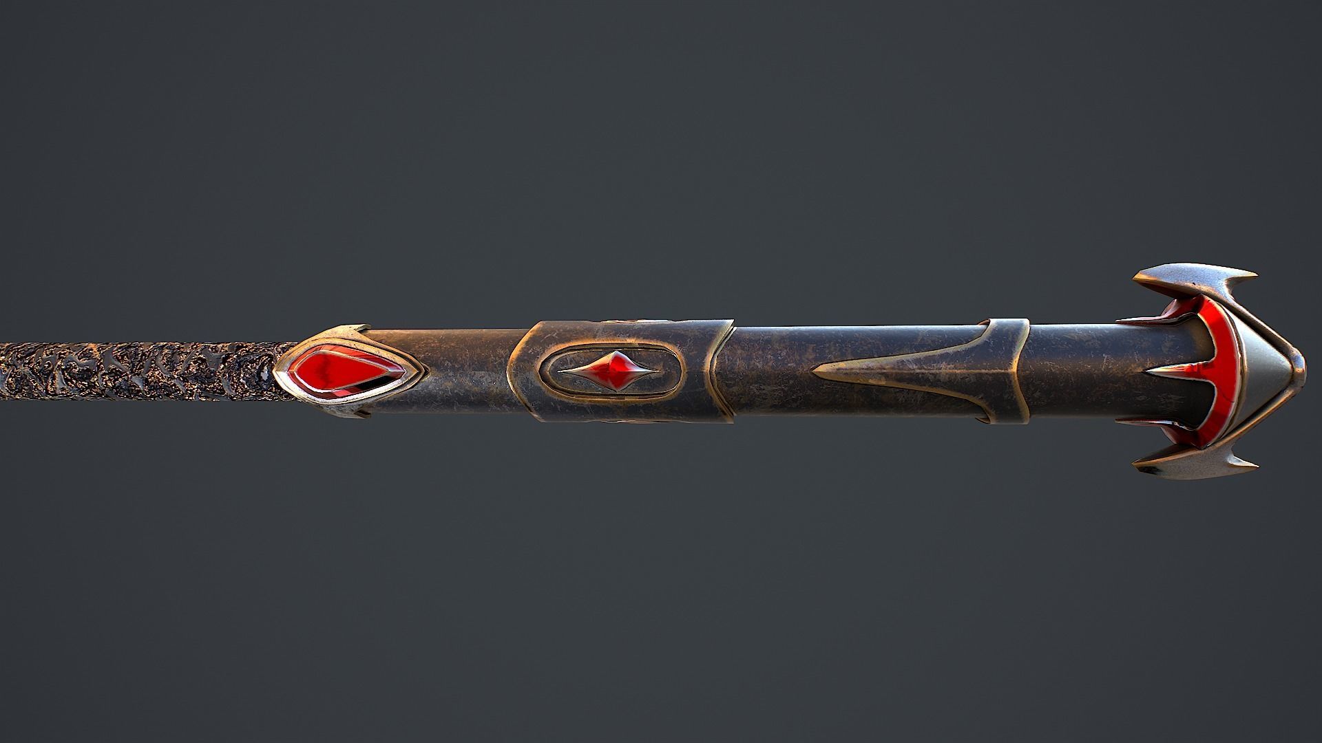 Combat Staff 2 3D Model Low-poly 3D model_8