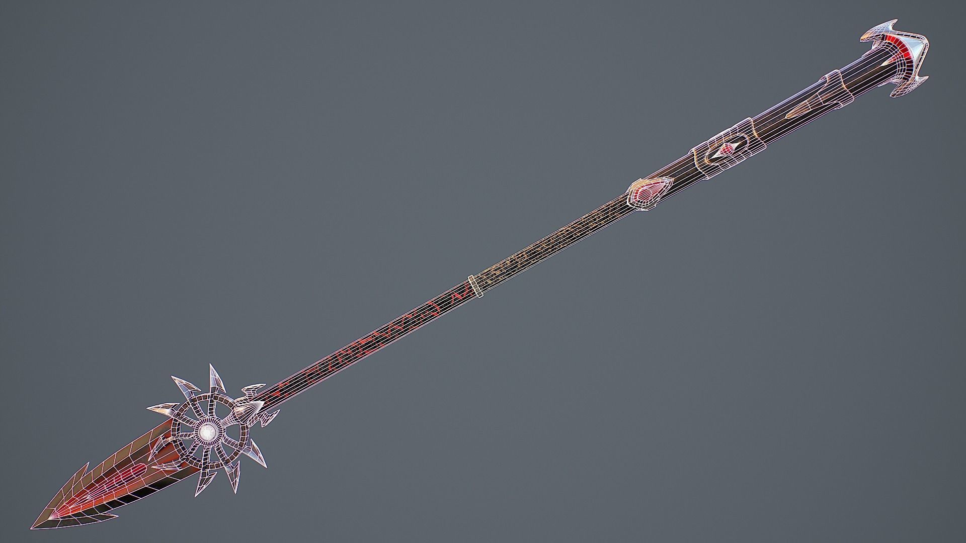 Combat Staff 2 3D Model Low-poly 3D model_3