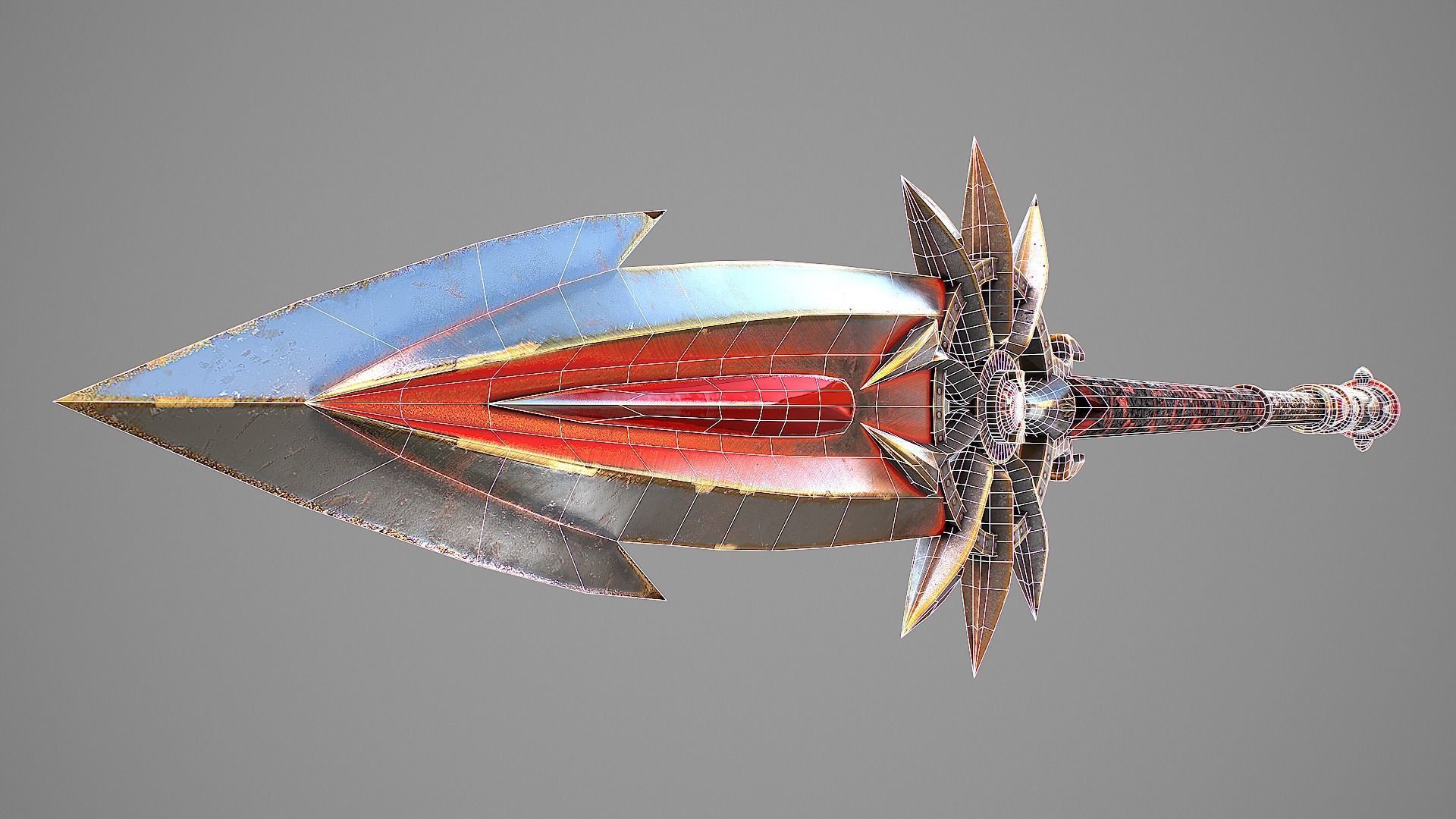 Combat Staff 2 3D Model Low-poly 3D model_11