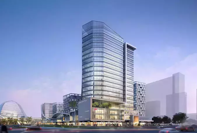 3Dmax fashion city commercial square building 62