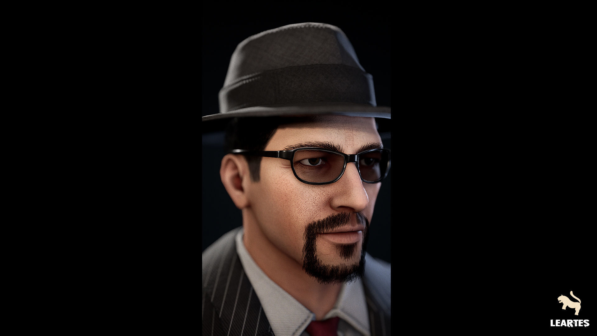 1950s Characters Bundle Low-poly 3D model_15