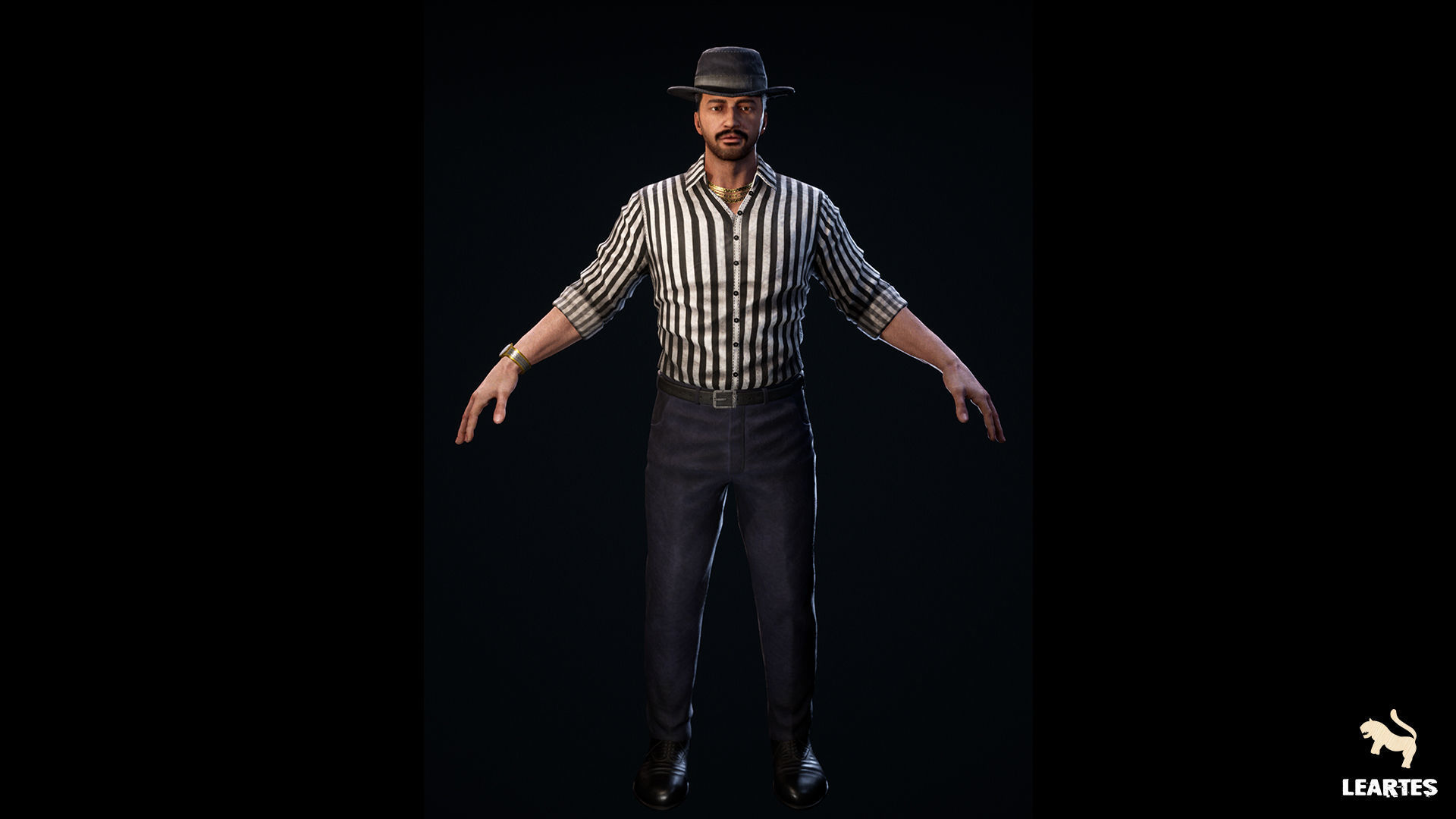 1950s Characters Bundle Low-poly 3D model_19