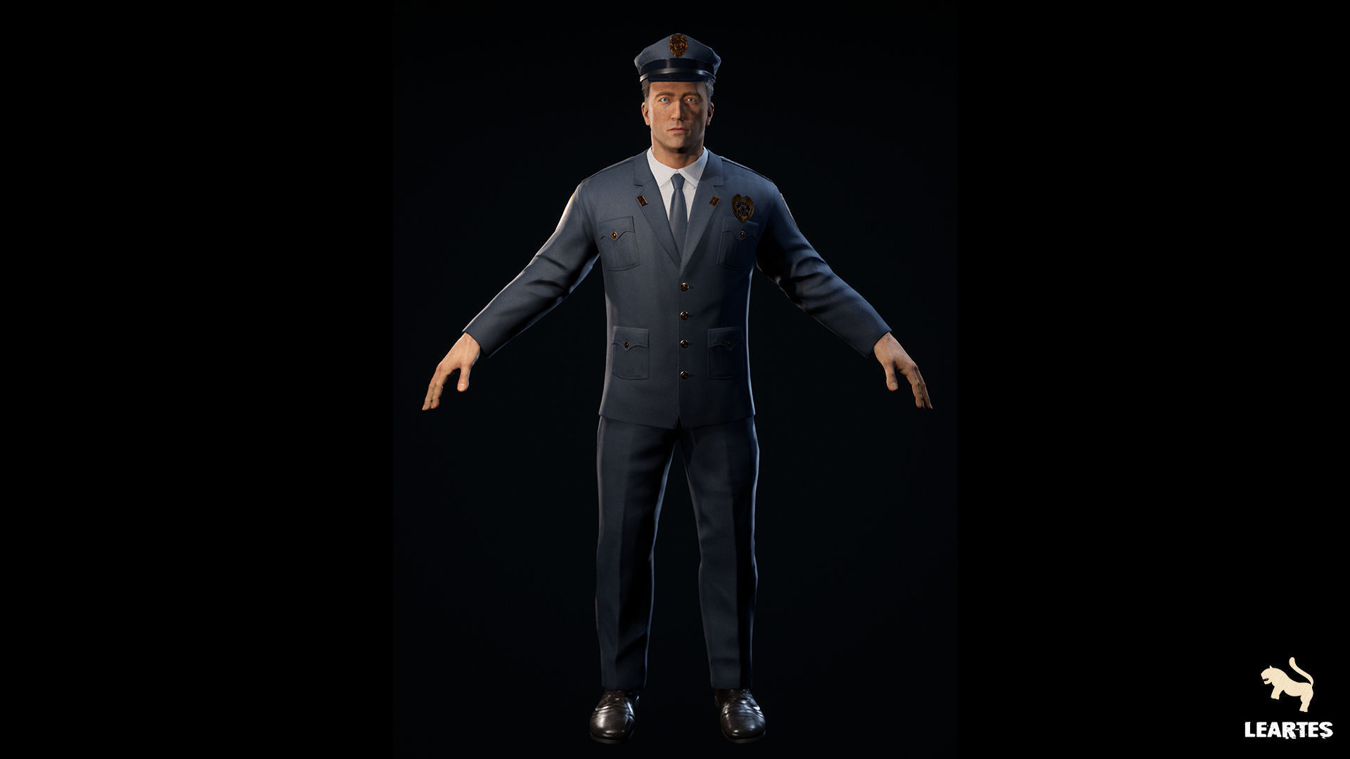 1950s Characters Bundle Low-poly 3D model_5